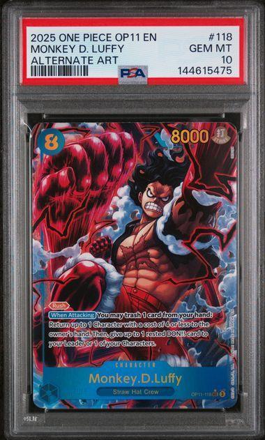 2025 One Piece OP11 Monkey D Luffy 118 PSA 10