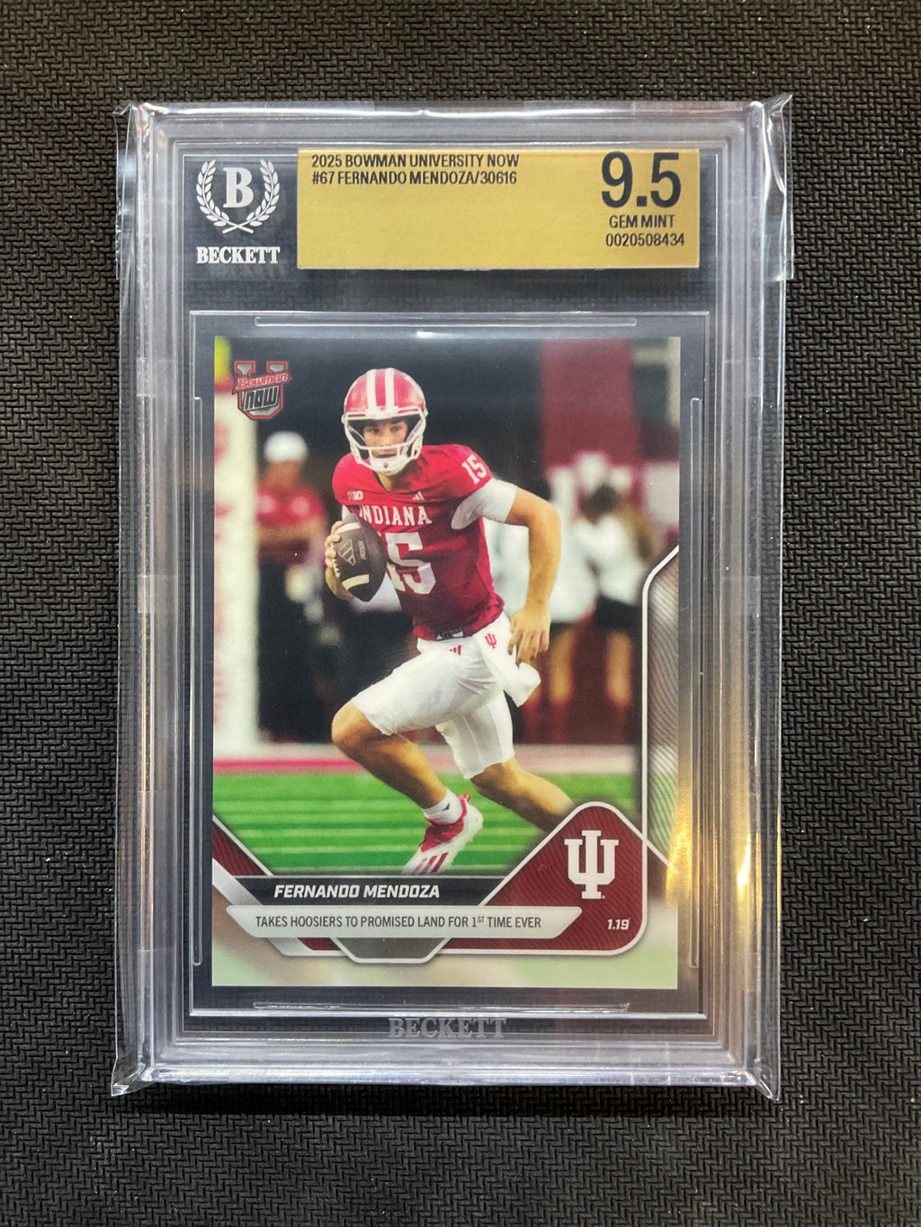2025 Bowman U Now #67 Fernando Mendoza BGS 9.5 434 Indiana