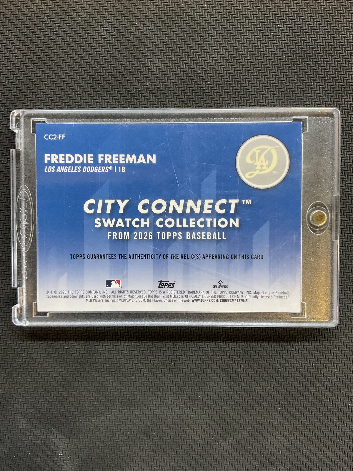 2026 Topps Baseball Freddie Freeman City Connect Swatch Collection Dodgers