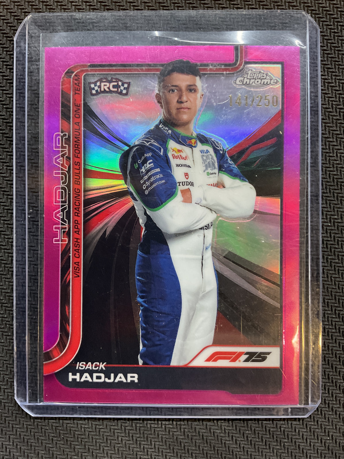 2025 Topps Chrome F1 Isack Hadjar Rookie Pink Refractor /250
