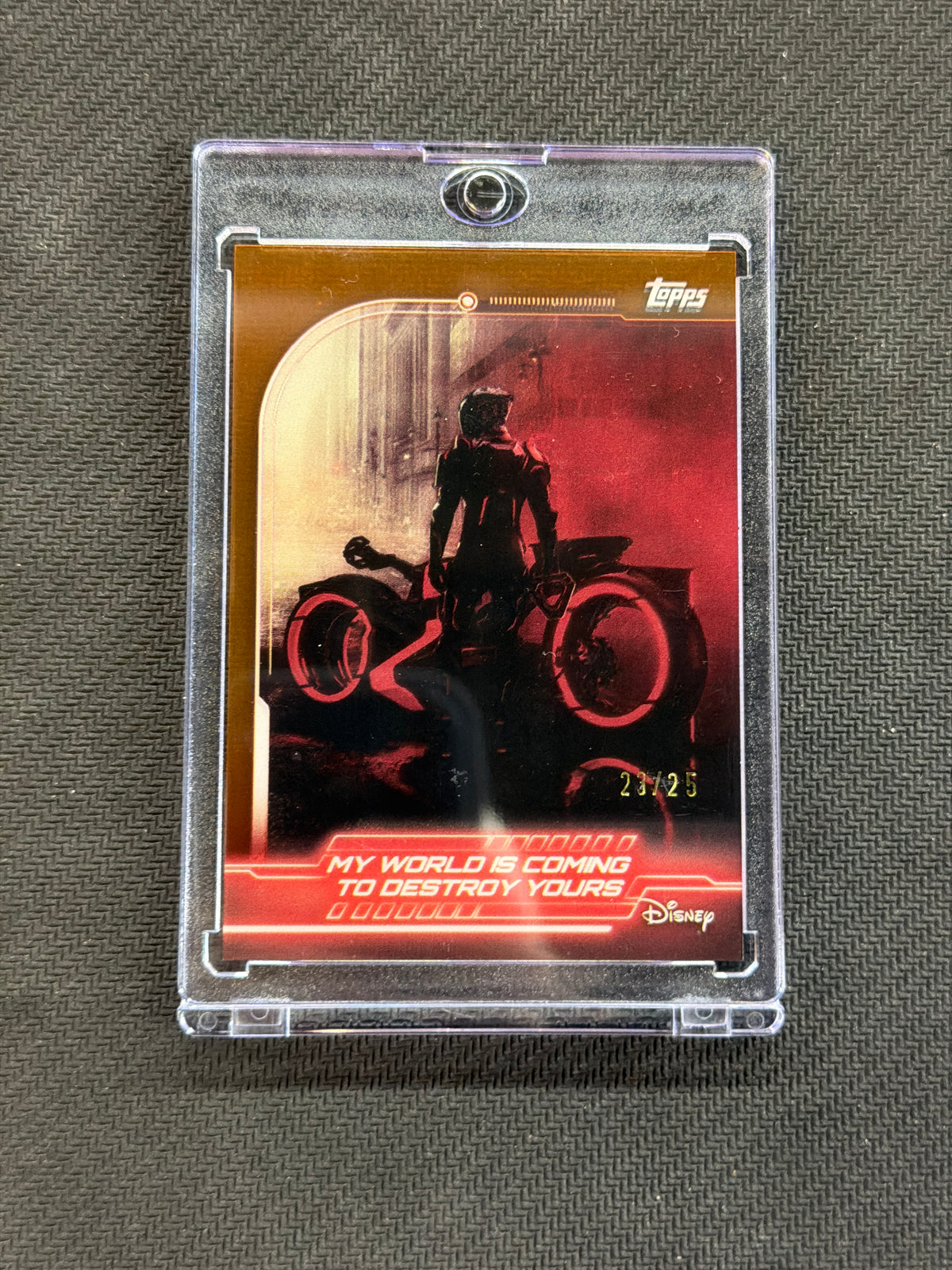 2026 Topps Chrome Disney Tron My World is Coming to Destroy Yours Orange /25