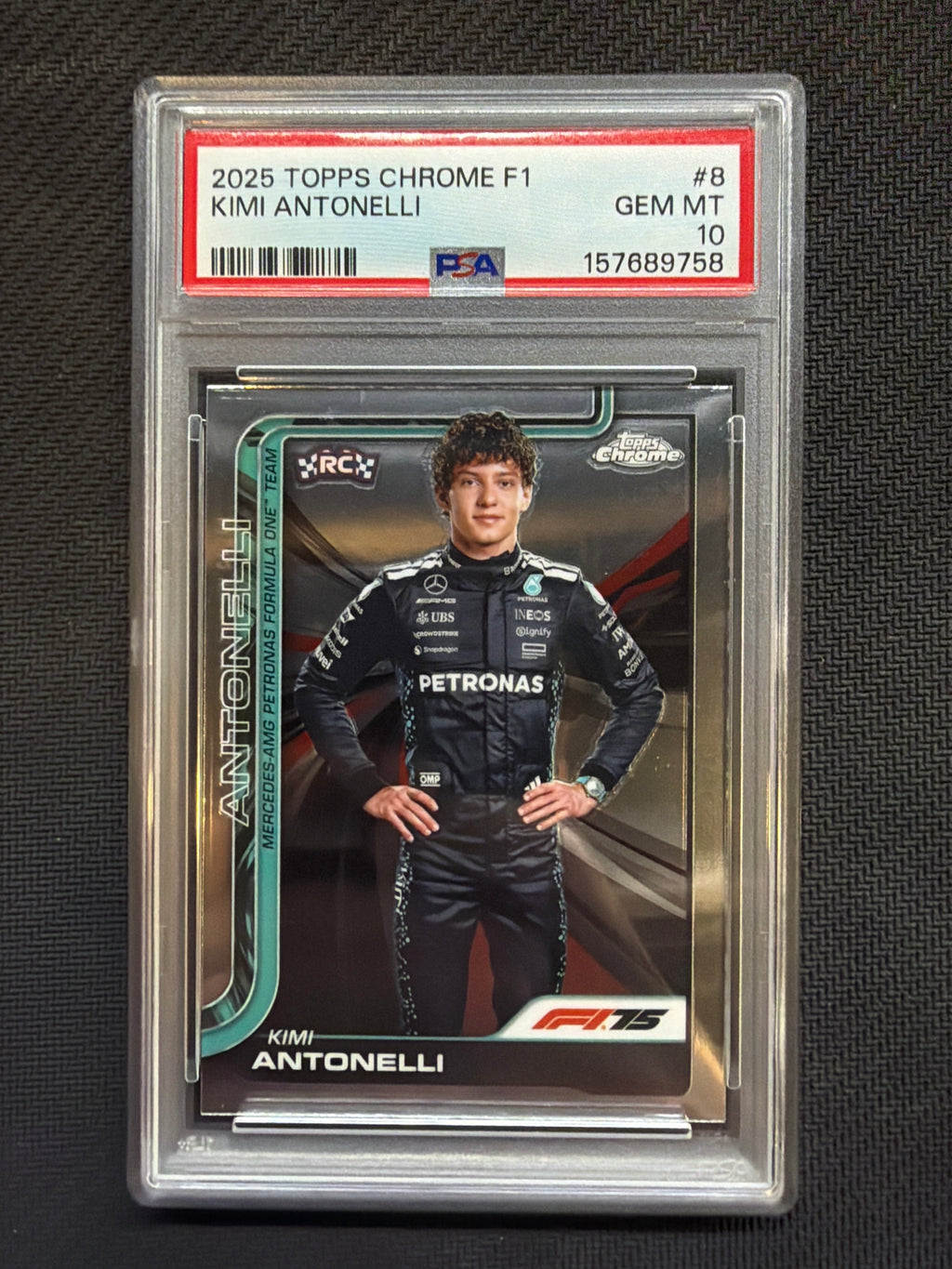 2025 Topps Chrome F1 Kimi Antonelli Rookie #8 PSA 10 758