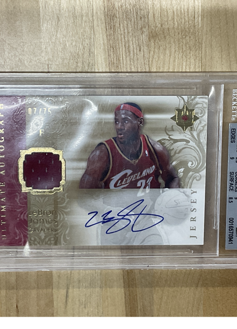 2006 Ultimate Collection Lebron James Patch Auto /75 BGS 9