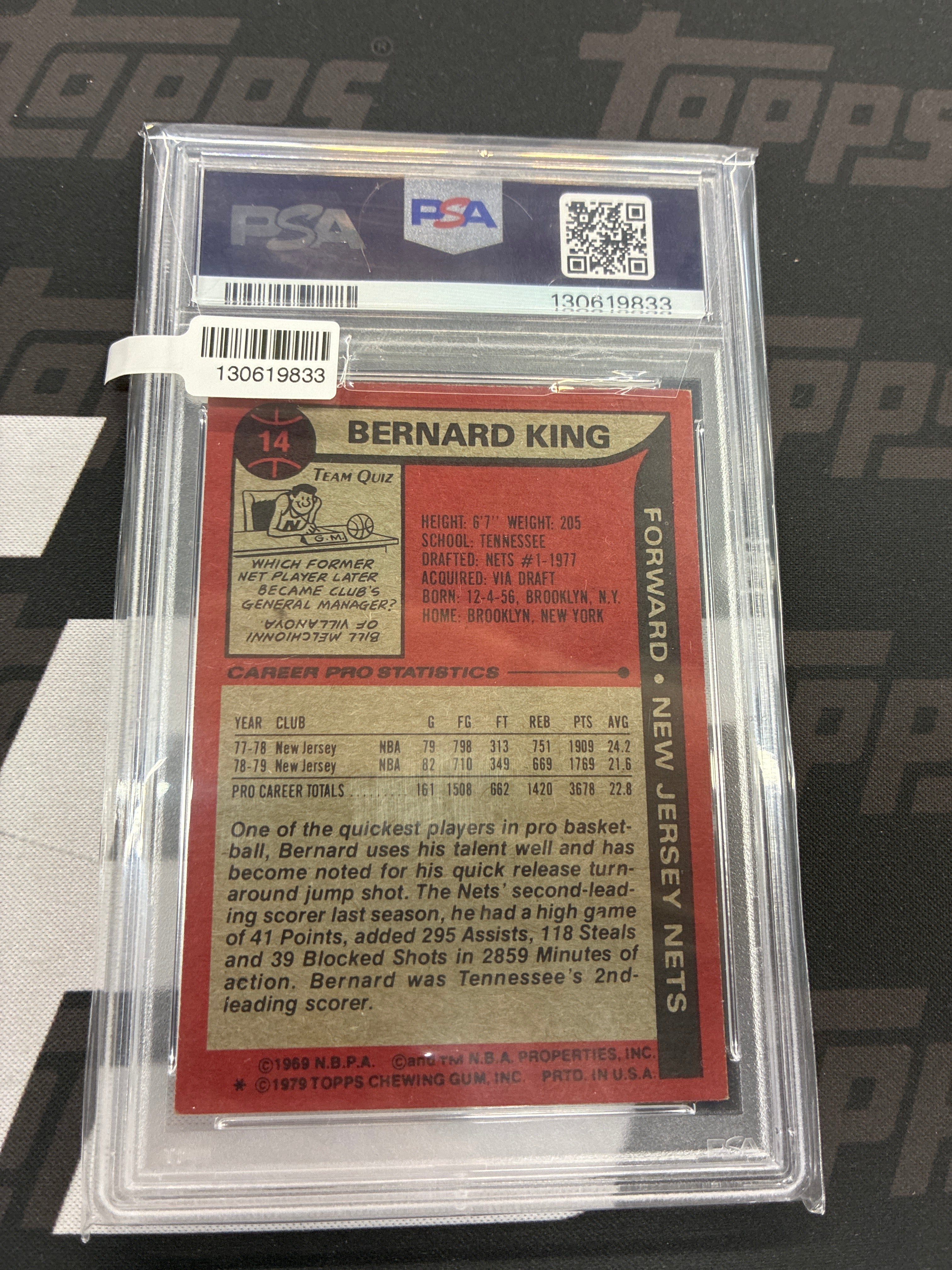 1979 Topps Bernard King #14 PSA 8