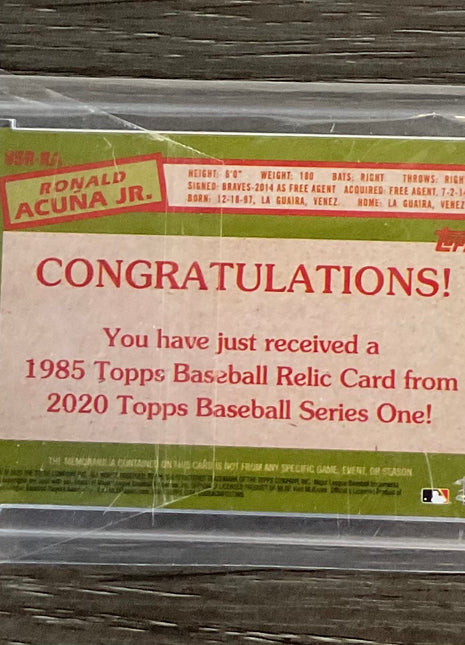 2020 Topps Series One Ronald Acuña Jr. Patch