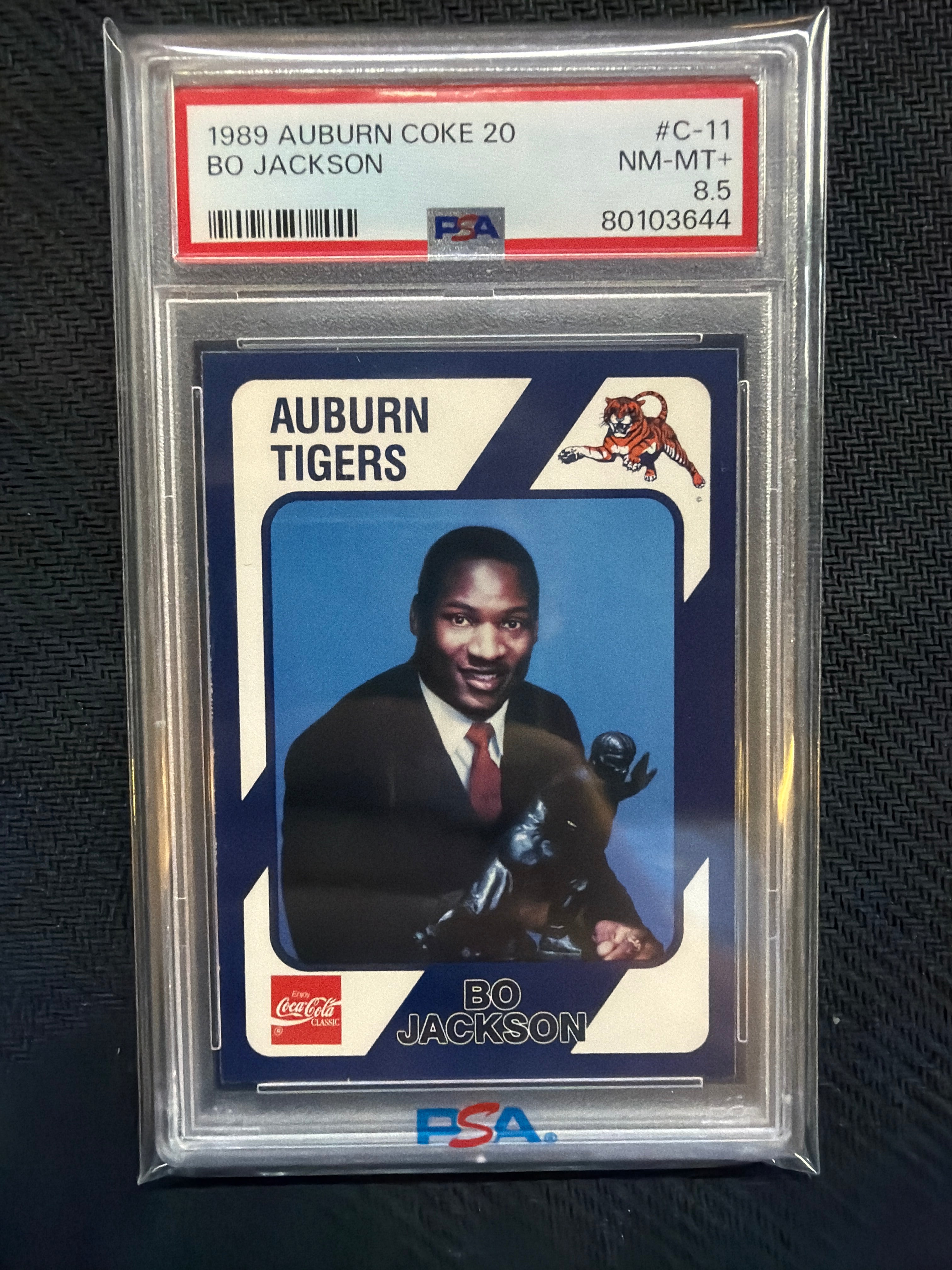 1989 Auburn Coke 20 Bo Jackson #C-11 PSA 8.5 Auburn