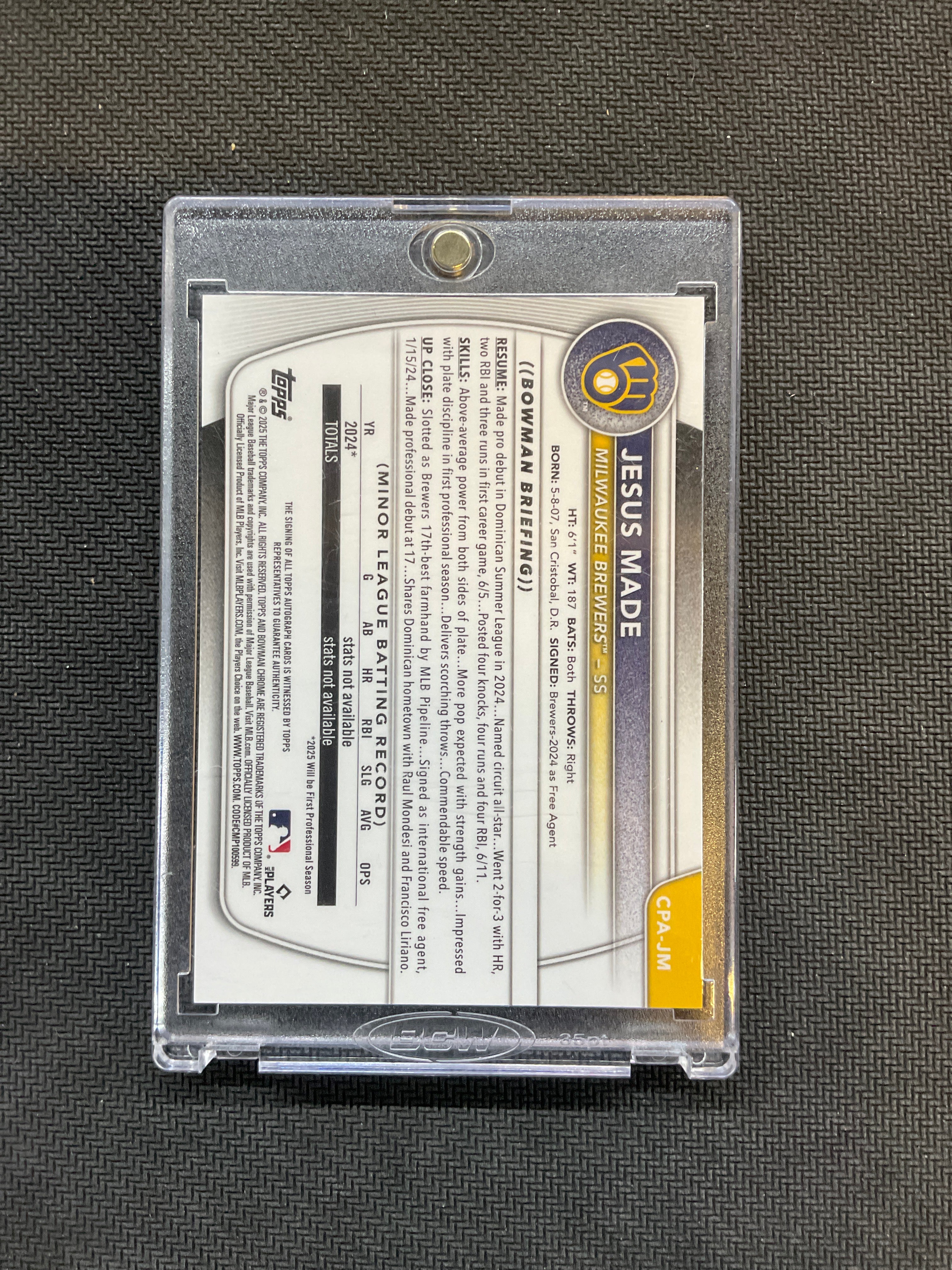 2025 Bowman Chrome Jesus Made 1st Bowman Auto Brewers
