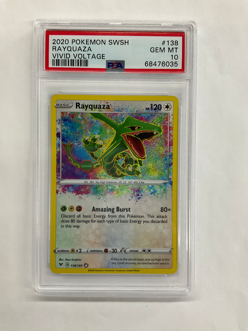 2020 Pokemon Vivid Voltage Rayquaza 138 PSA 10
