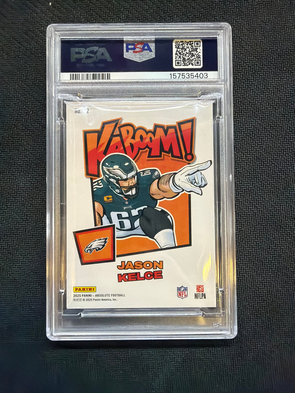 2025 Absolute Jason Kelce Kaboom! Horizontal PSA 10 Eagles