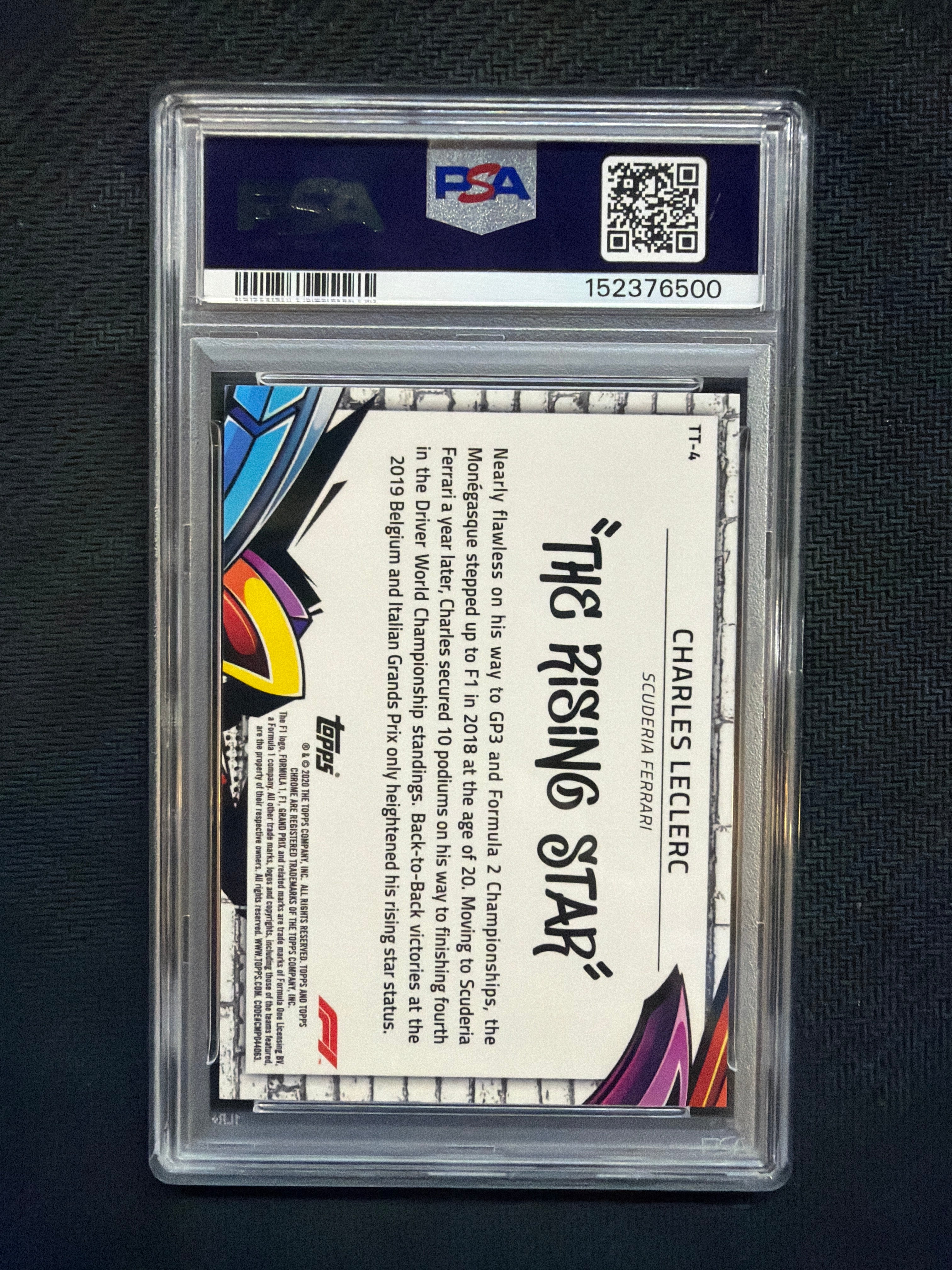 2020 Topps Chrome F1 Charles Leclerc Track Tags #4 PSA 10 Ferrari 500