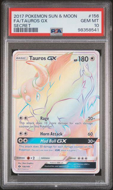 2017 Pokemon Sun & Moon Tauros GX 156 PSA 10