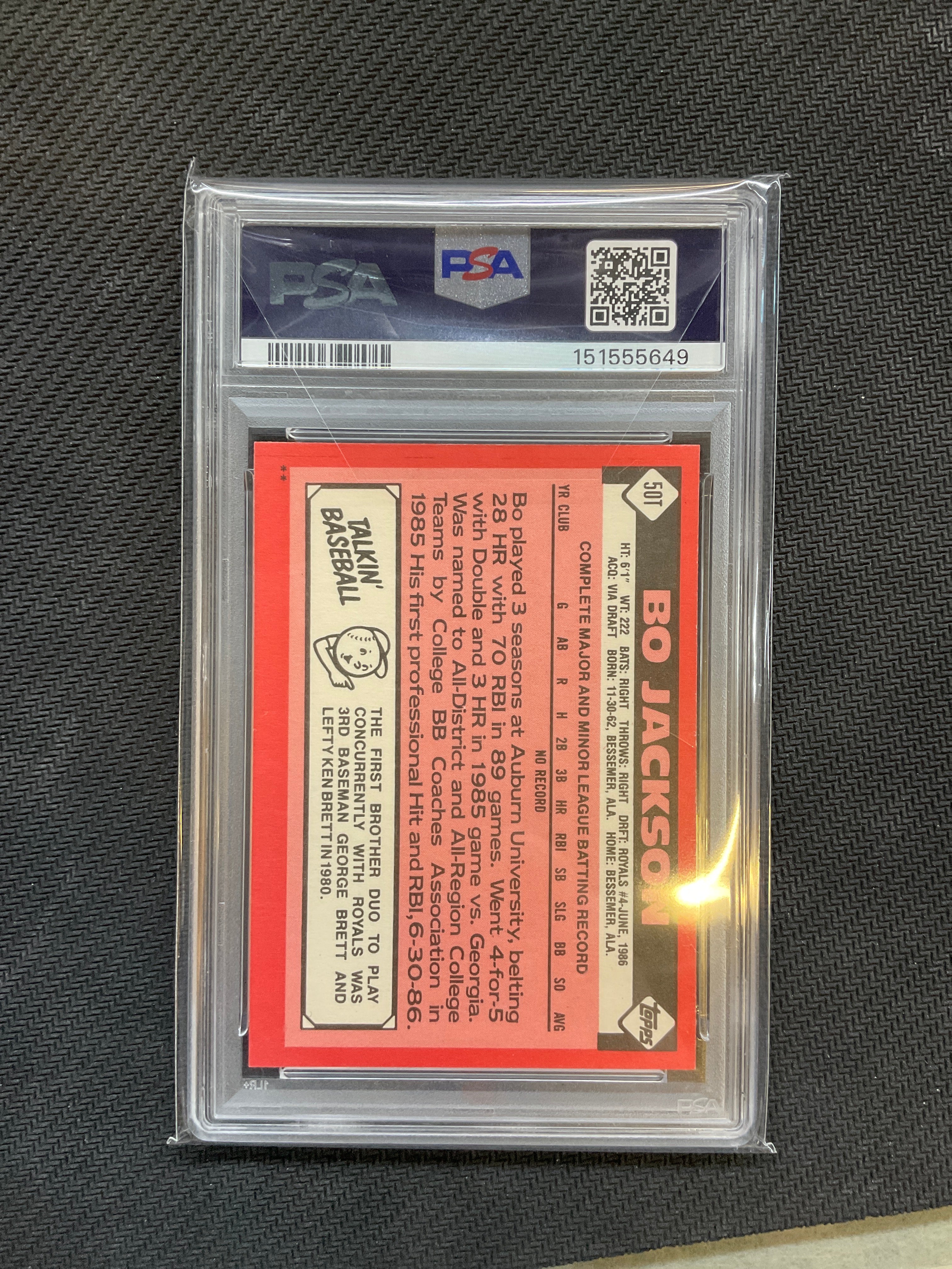 1986 Topps Traded Bo Jackson Rookie #50T PSA 8 649