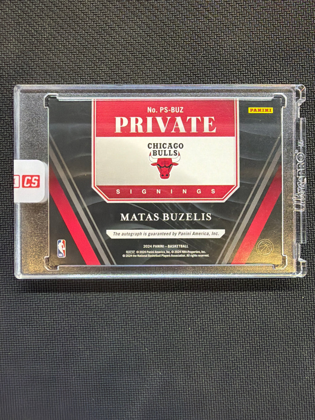 2024 Panini Private Signings Matas Buzelis Rookie Auto Bulls