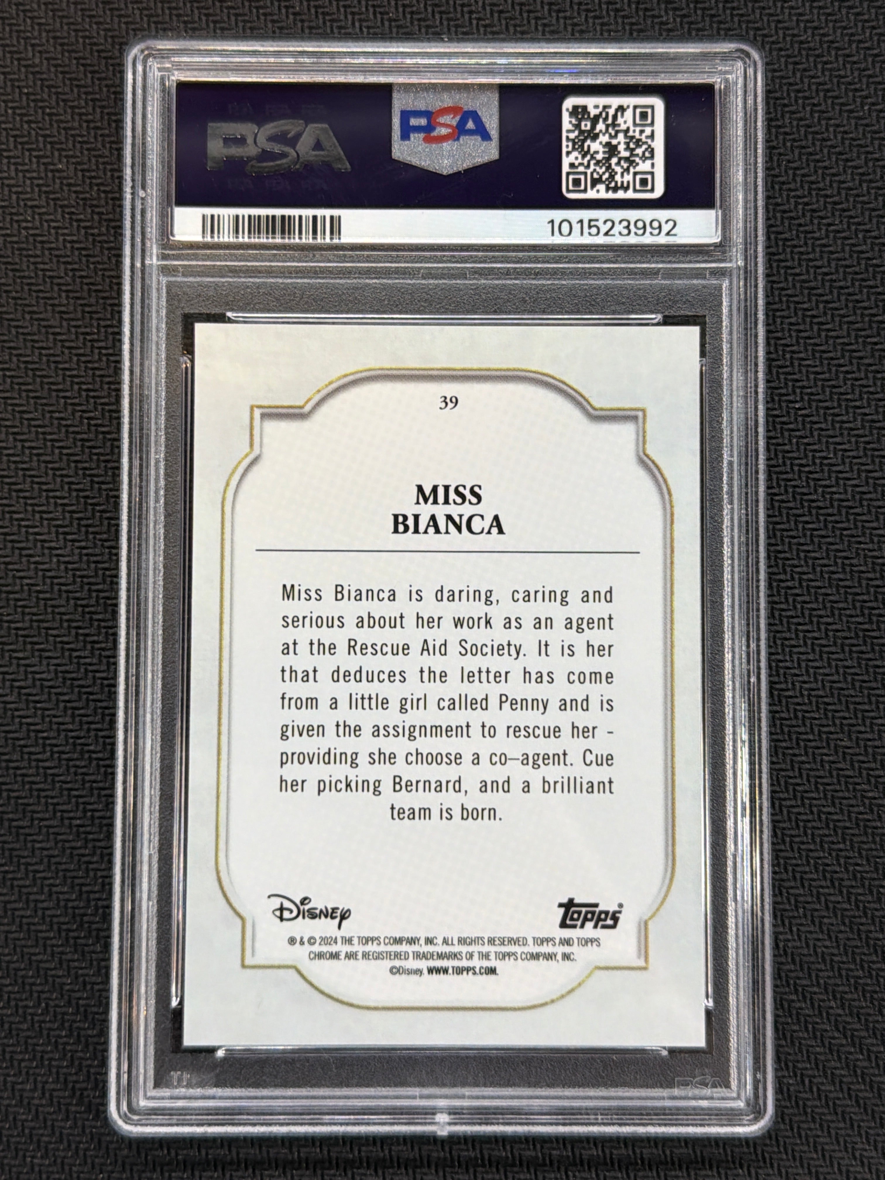2024 Topps Chrome Disney Miss Bianca Gold /50 PSA 9 992