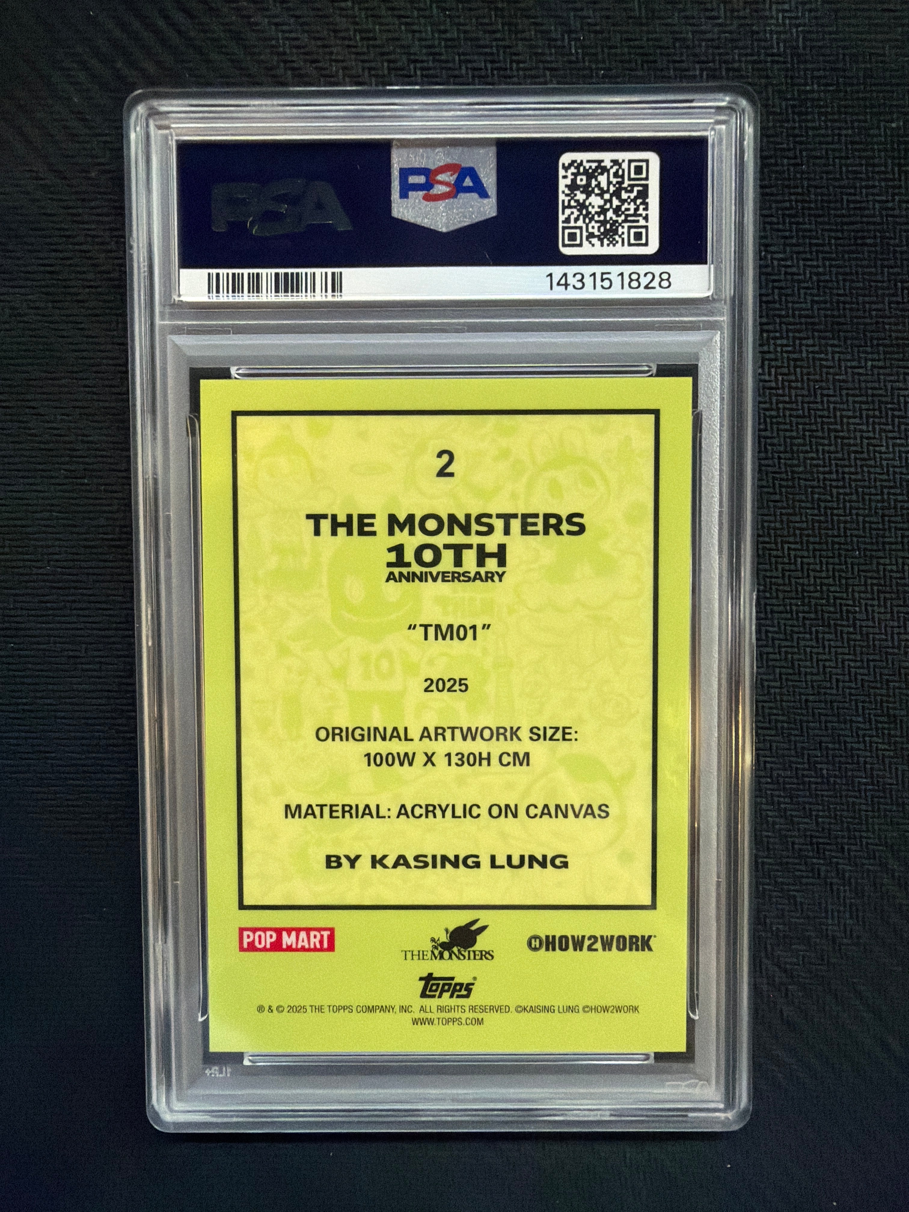2025 Topps Chrome Labubu TM01 10th Anniversary PSA 10 828