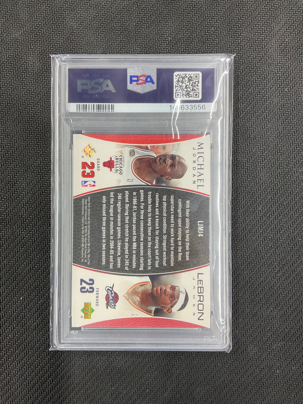 2002 Upper Deck Michael Jordan LeBron James Bonus Pack PSA 10 556