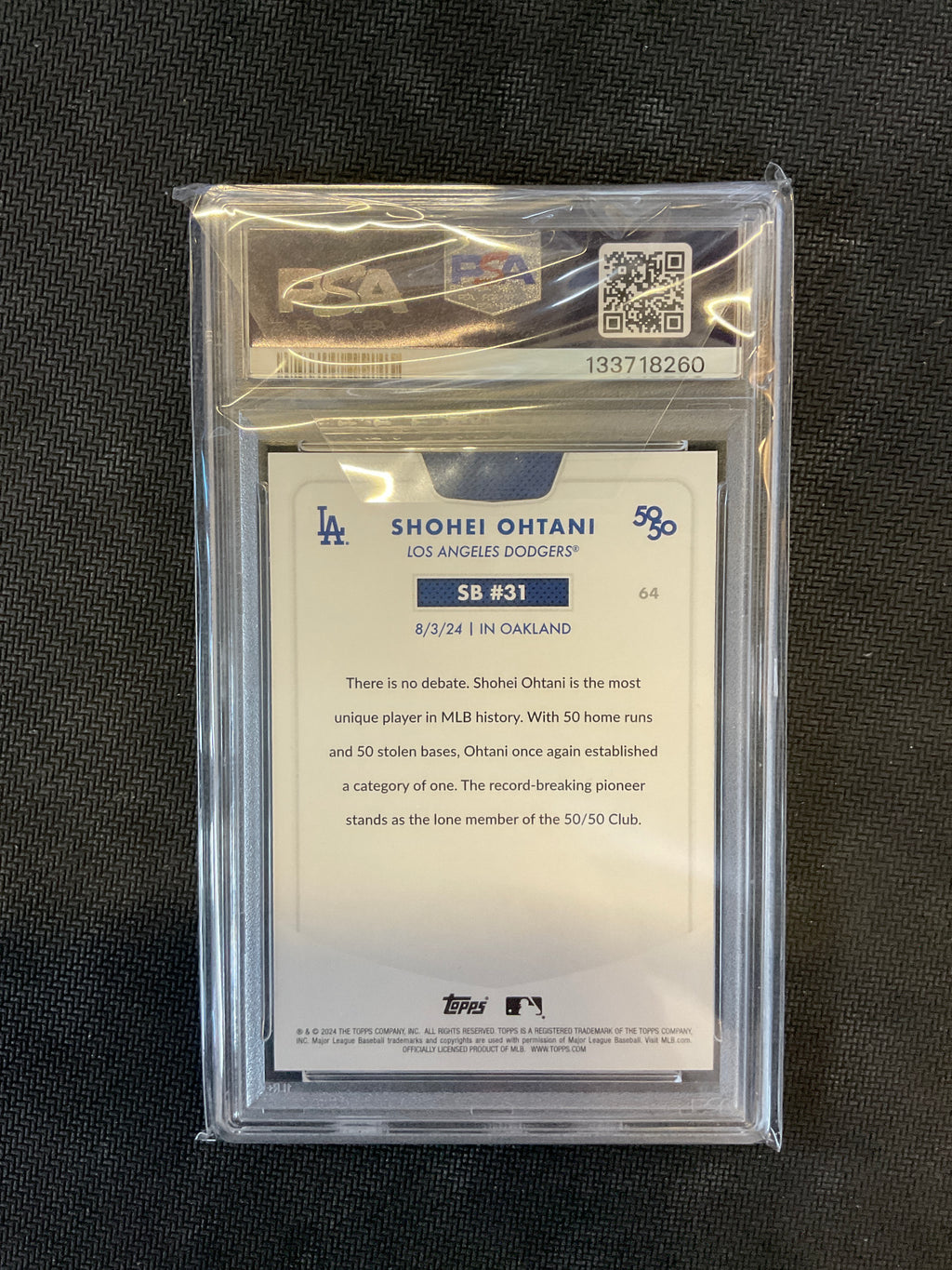 2024 Topps 50/50 Shohei Ohtani #64 SSP PSA 8 Kanji