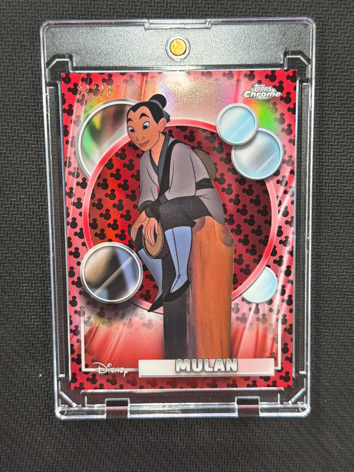 2026 Topps Chrome Disney Mulan /28 Red Black