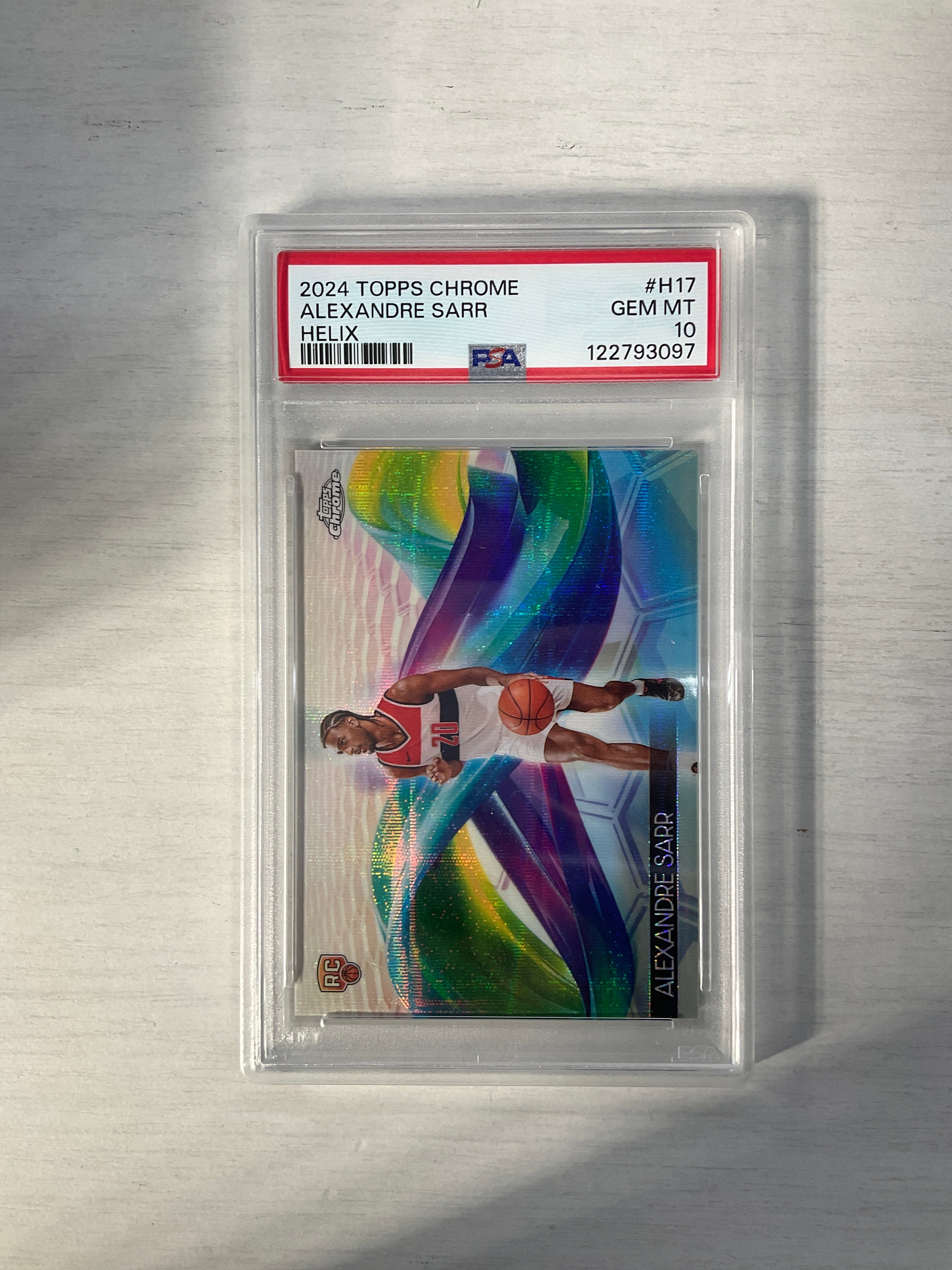 2024 Topps Chrome Alexandre Sarr Helix PSA 10