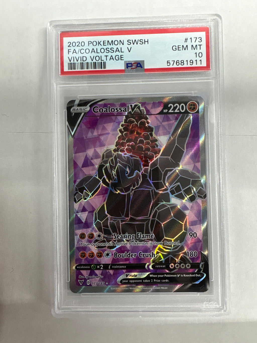 2020 Pokemon VIvid Voltage Coalossal V 173 PSA 10