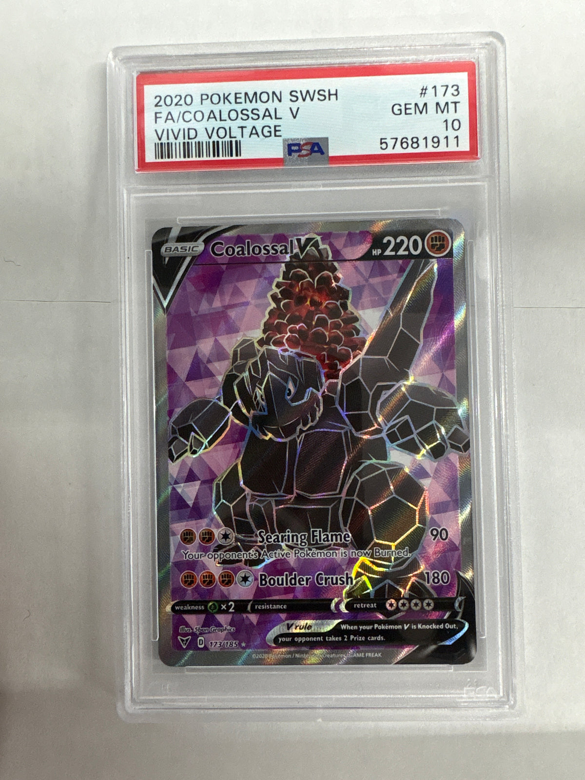 2020 Pokemon VIvid Voltage Coalossal V 173 PSA 10