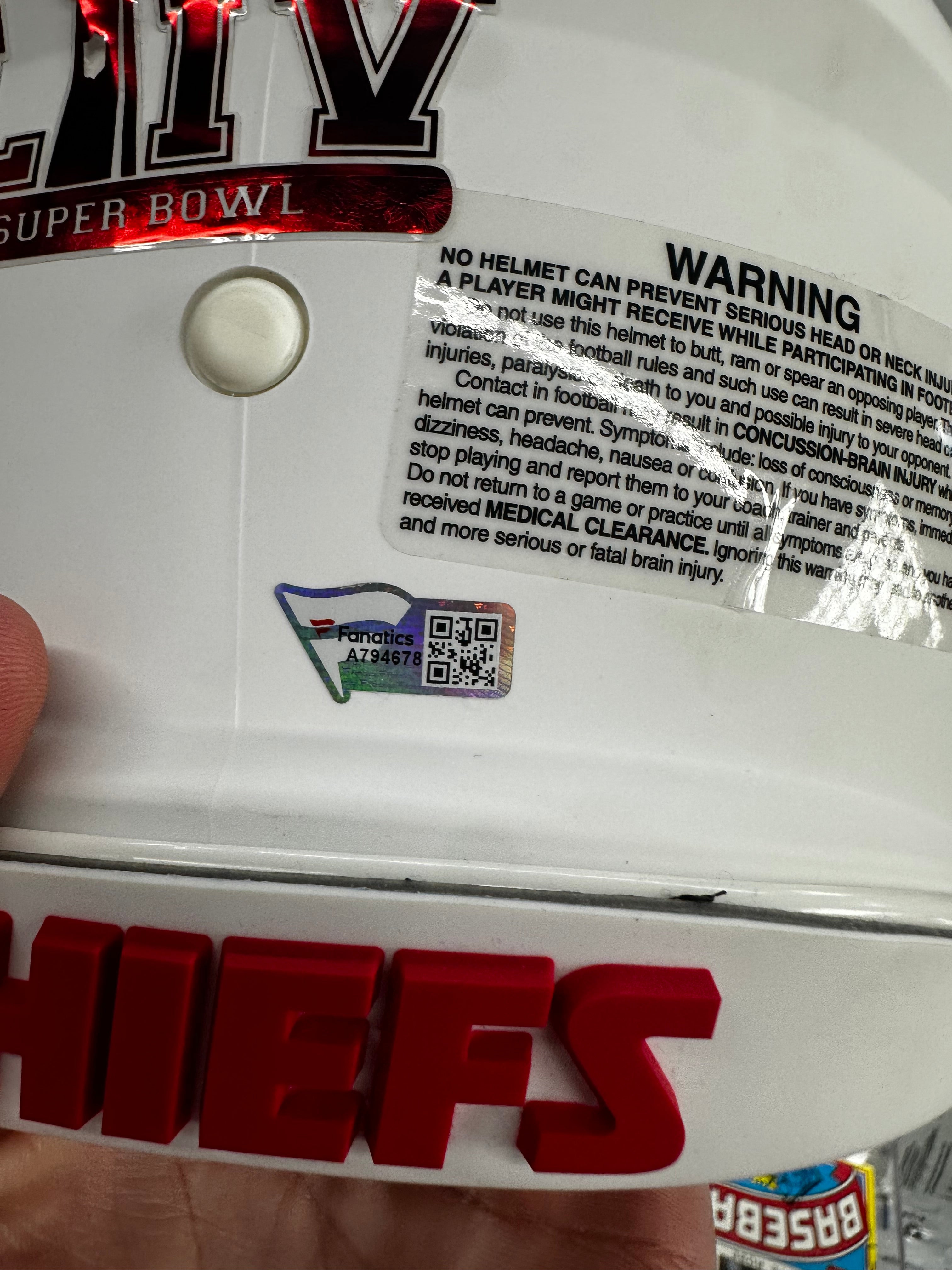 2019 Super Bowl Helment Patrick Mahomes II Travis Kelce Tyreek Hill Watkins Fanatics Auth Signed