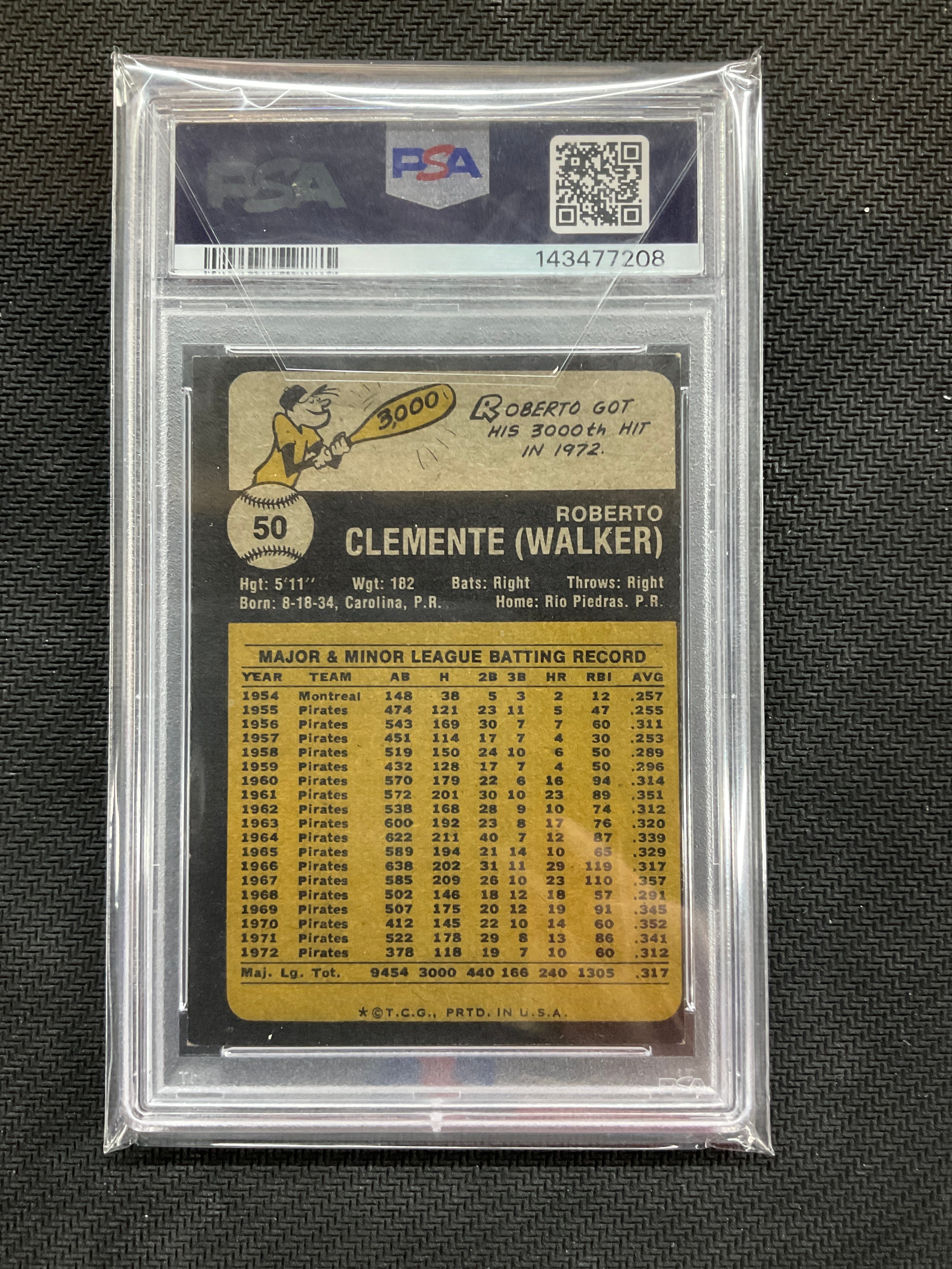 1973 Topps Roberto Clemente #50 PSA 4 Pirates