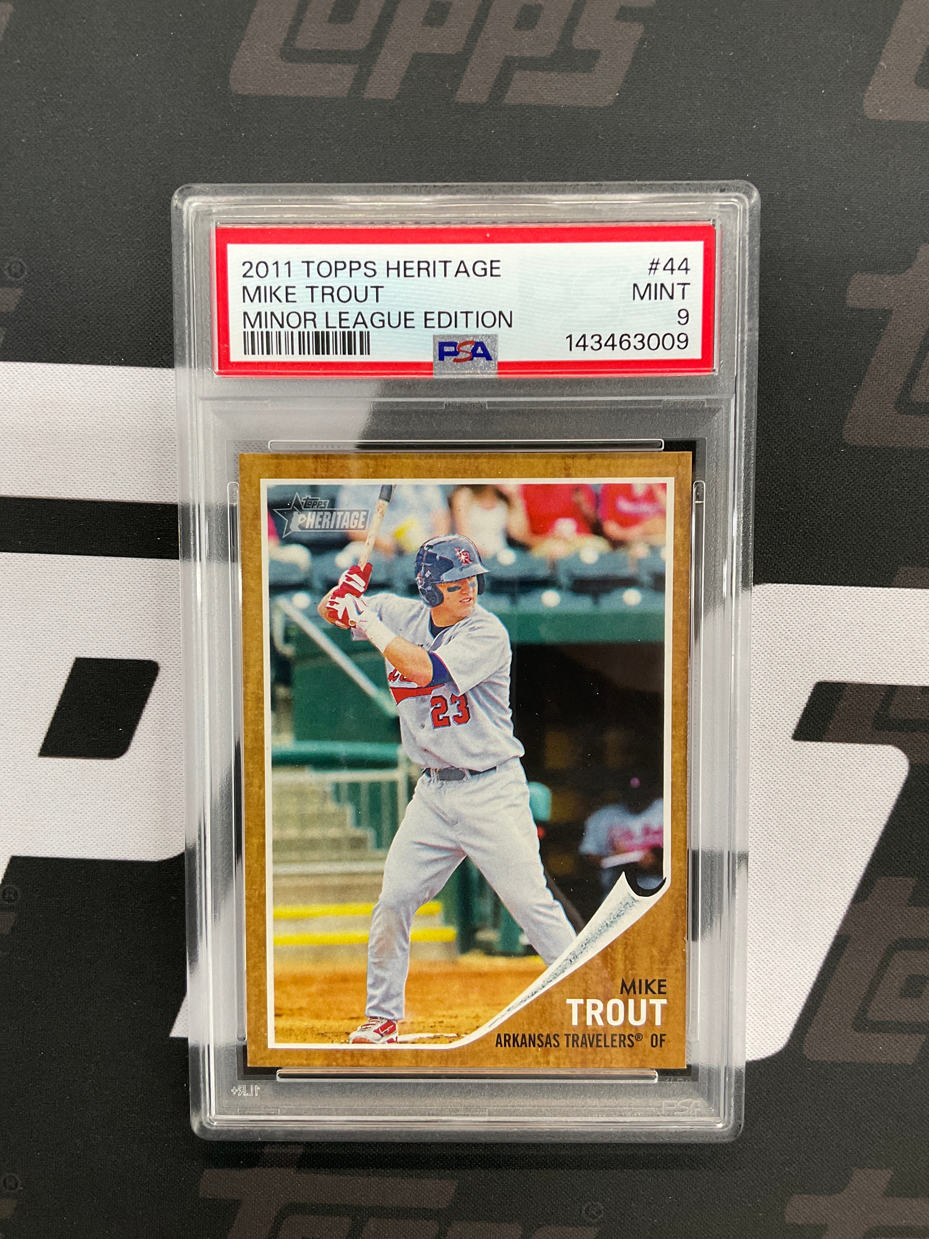 2011 Topps Heritage #44 Mike Trout Minor League Rookie PSA 9  (1)