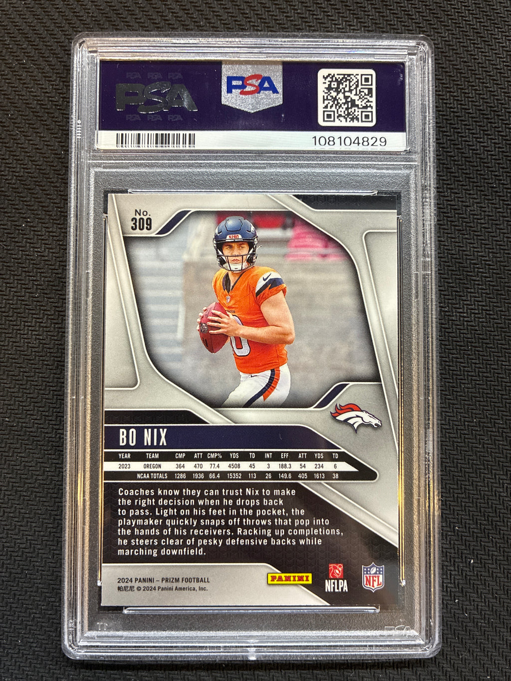 2024 Panini Prizm Bo Nix Rookie PSA 10