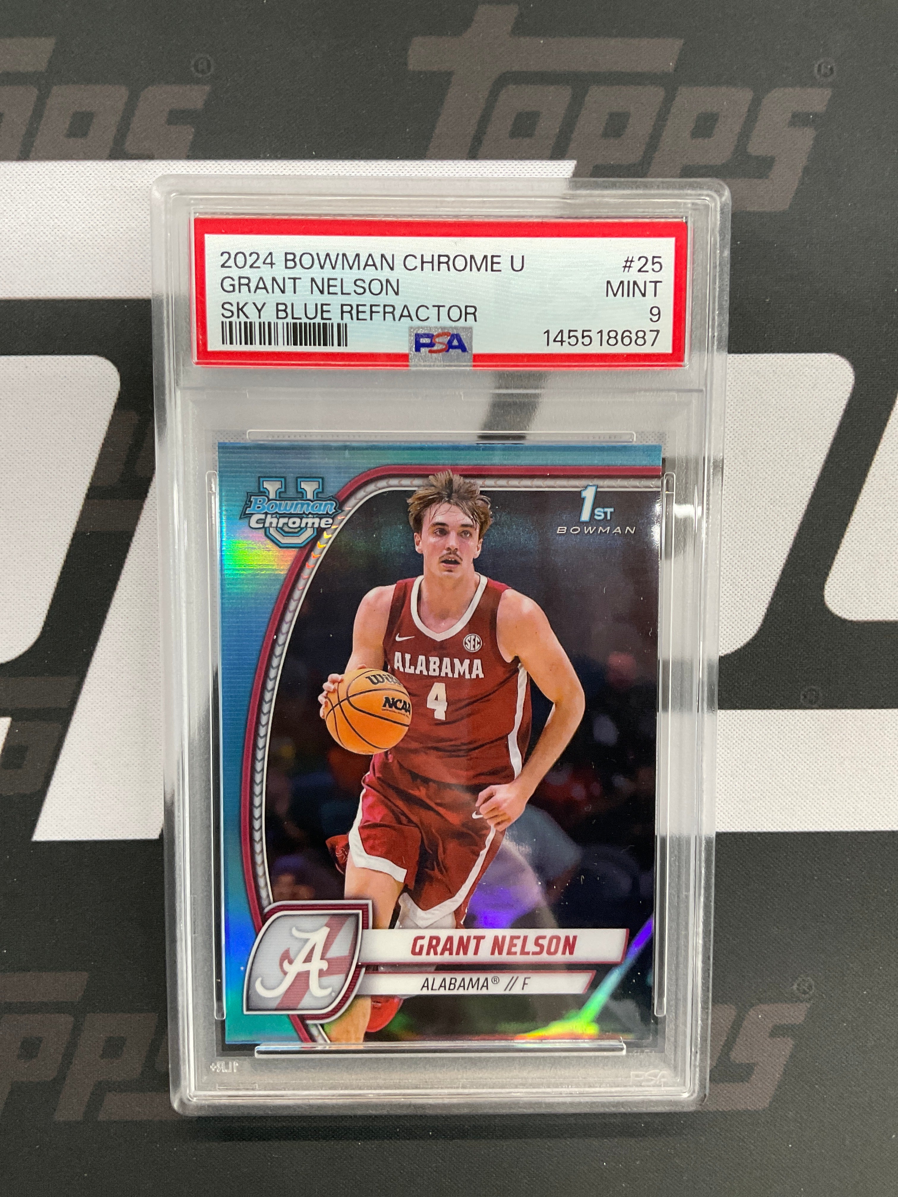 2024 Bowman U Grant Nelson Rookie Sky Blue PSA 9 Alabama