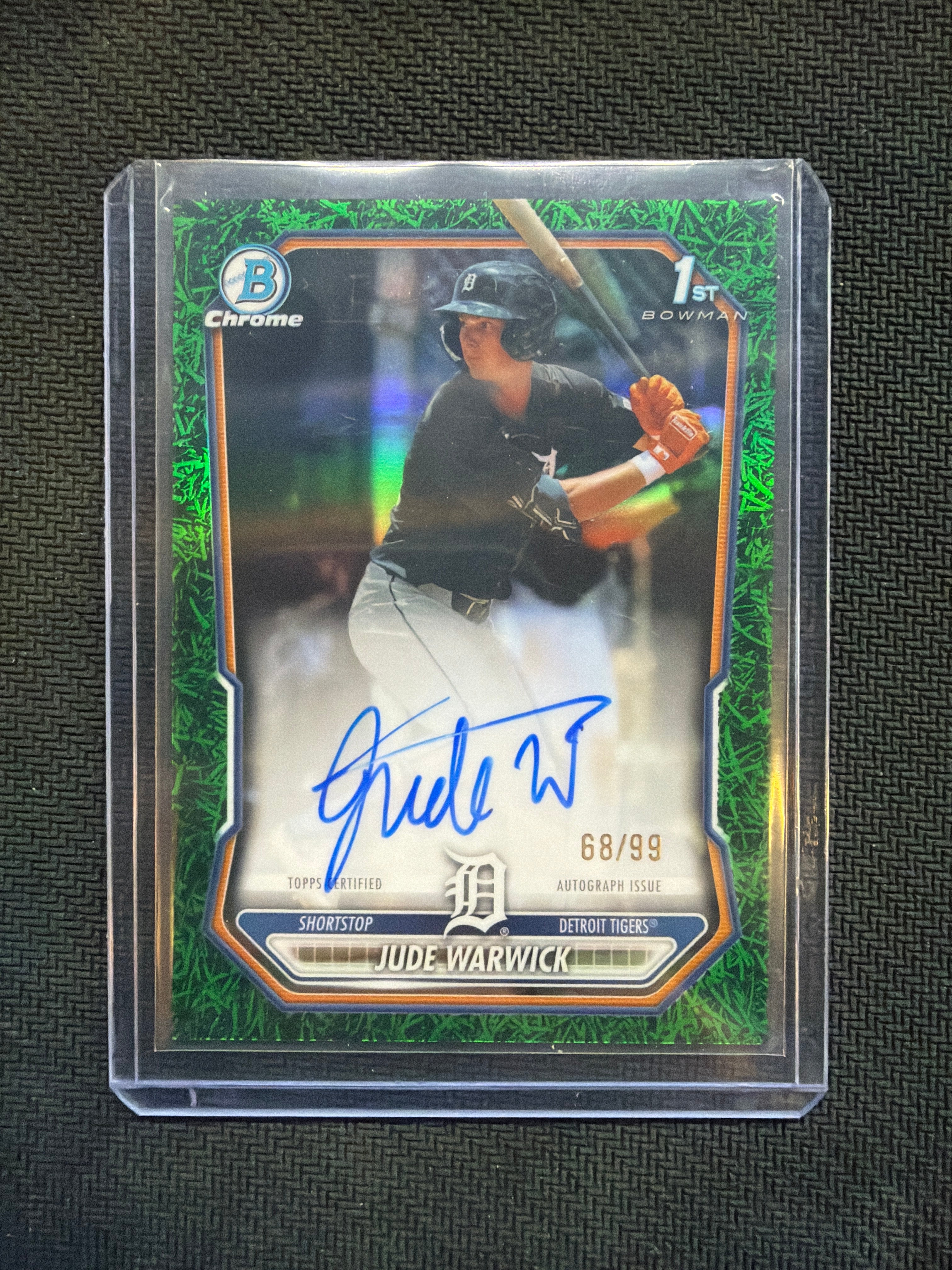 2026 Bowman Chrome Jude Warwick Green Grass 1st Auto /99