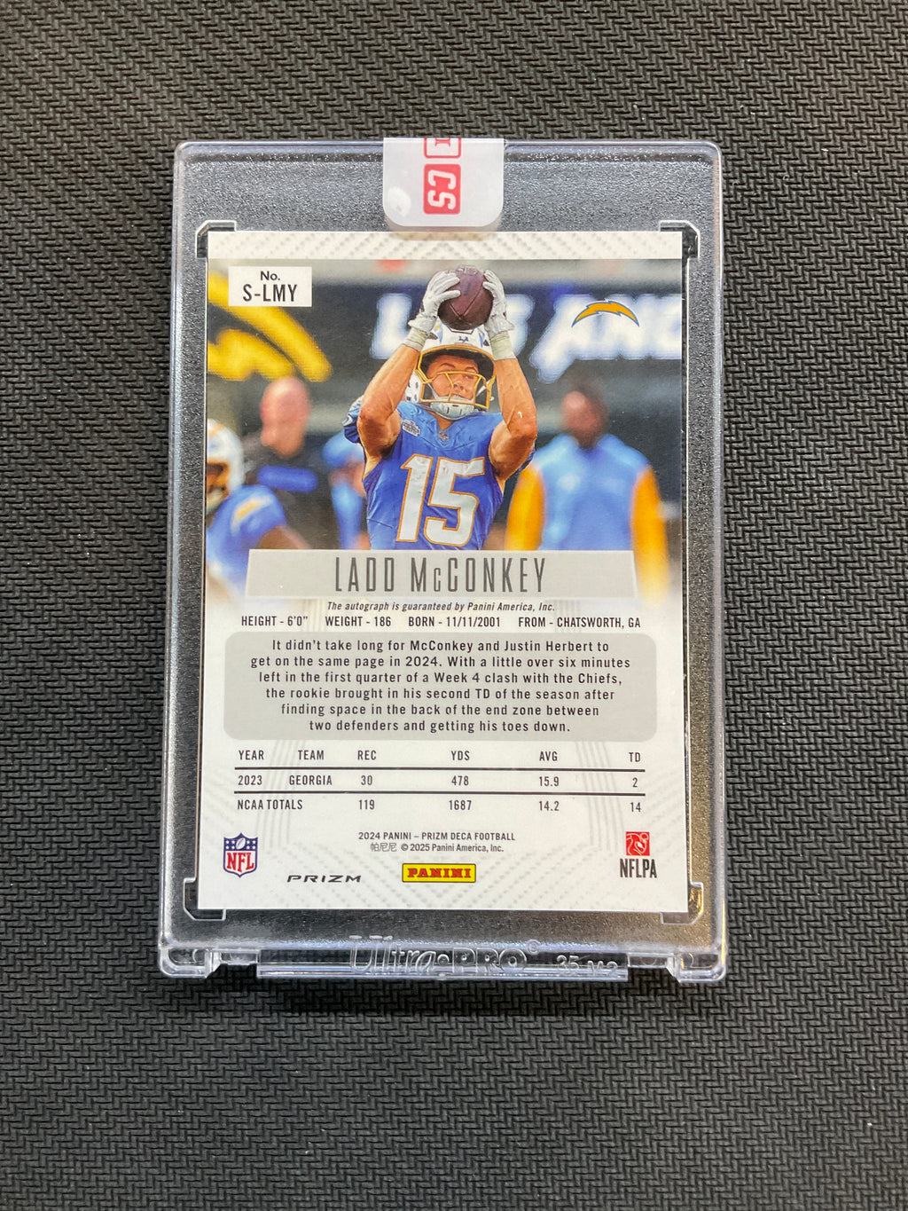 2024 Prizm Deca Ladd McConkey Rookie Auto Silver Chargers