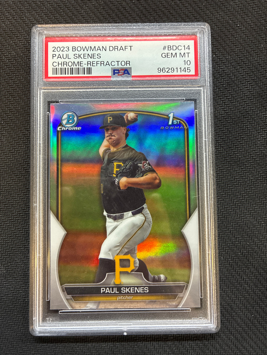 2023 Bowman Draft Paul Skenes 1st Bowman Chrome Refractor PSA 10 Pirates
