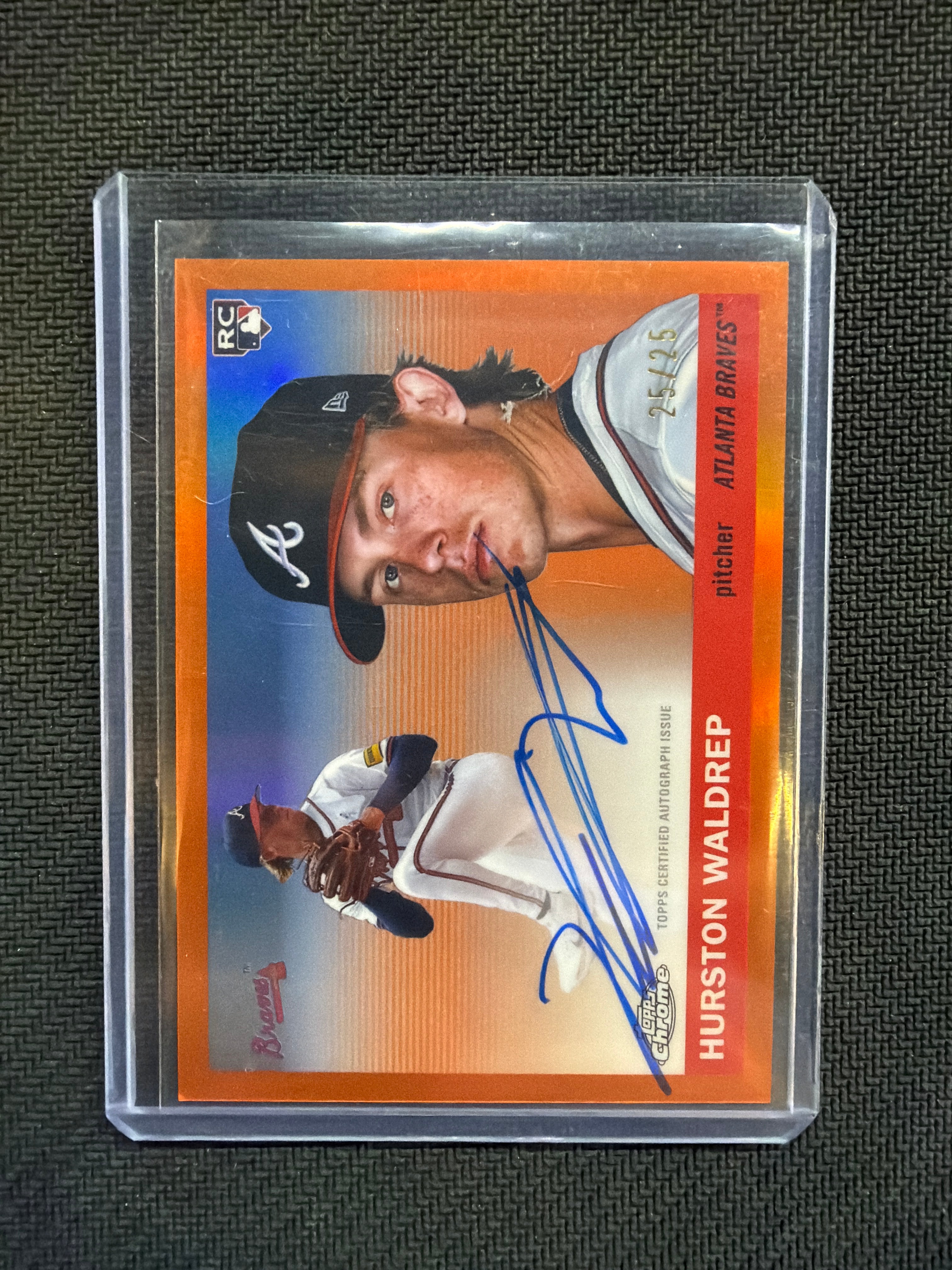 2025 Topps Chrome Platinum Hurtson Waldrep Auto Orange /25 Braves