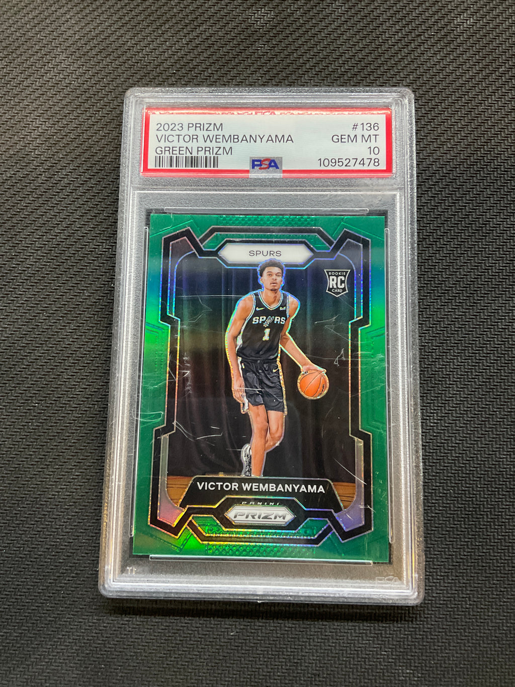 2023 Prizm Victor Wembanyama Rookie Green PSA 10 478 Spurs