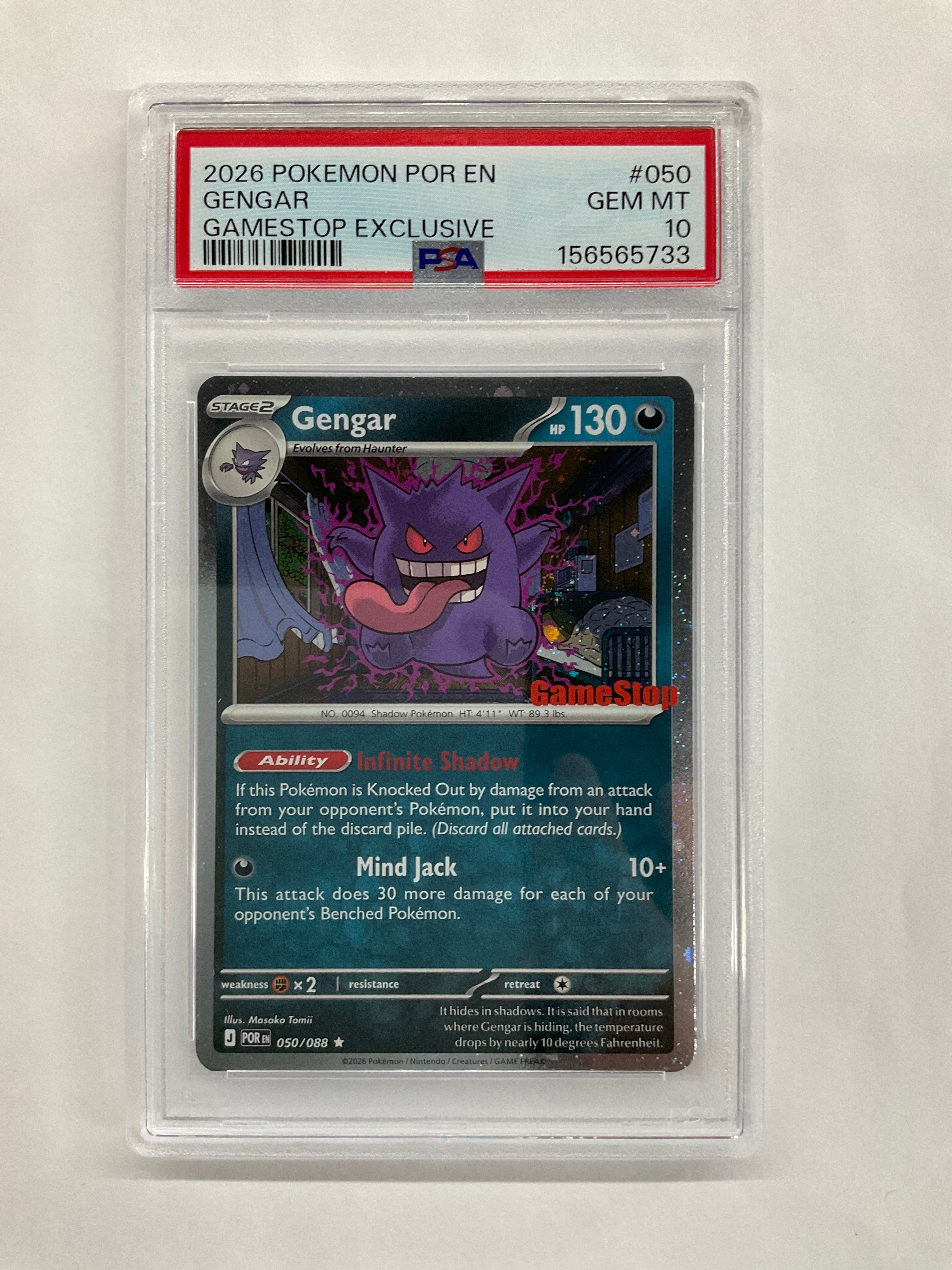 2026 Pokemon Gengar Gamestop Promo 050 PSA 10