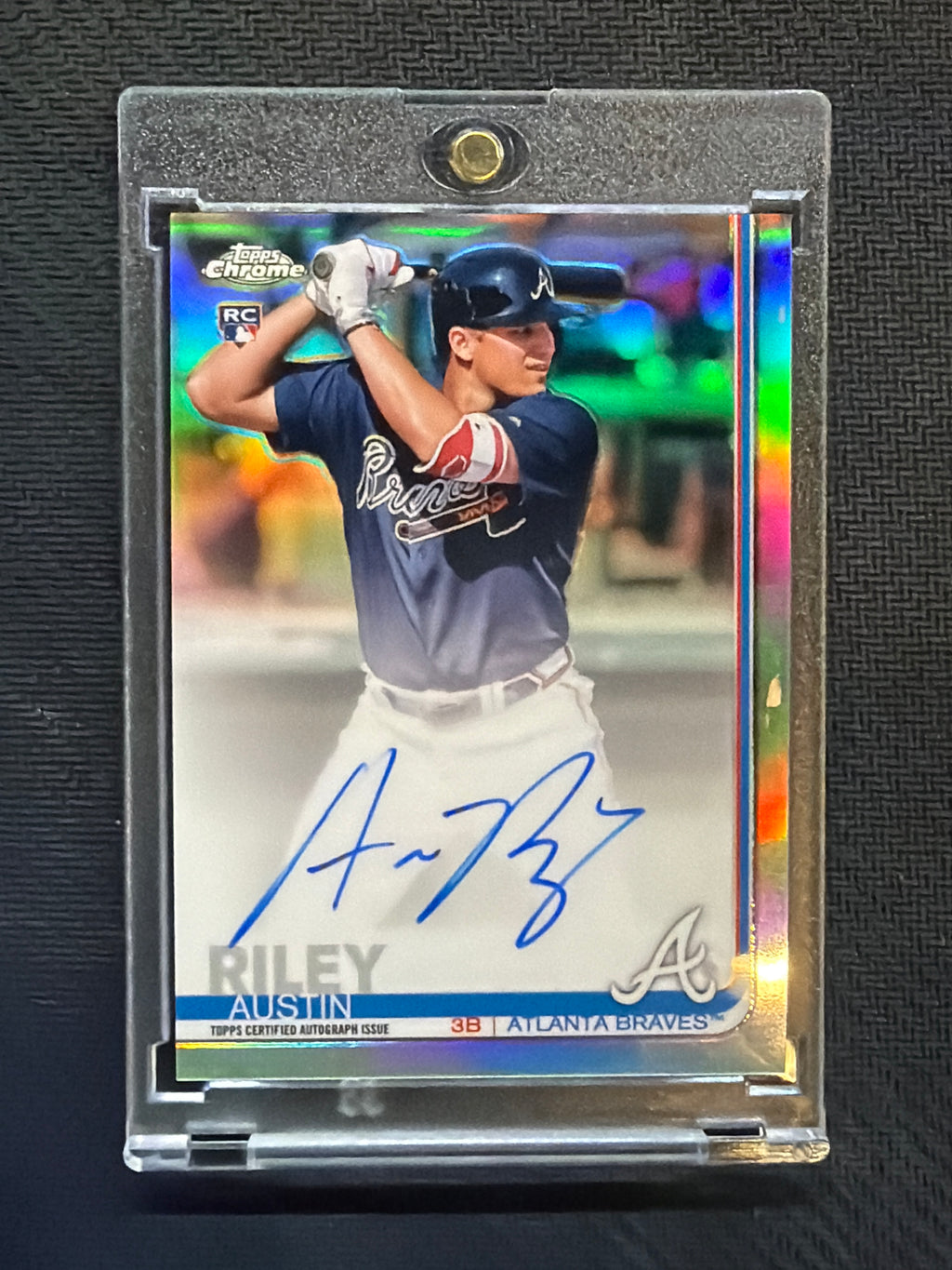 2019 Topps Chrome Austin Riley Rookie Auto Refractor /499 #RA-AR Braves