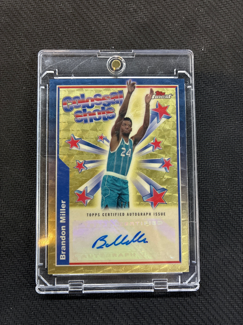 2024/25 Topps Finest Brandon Miller Colossal Shots Superfractor Auto 1/1 Hornets
