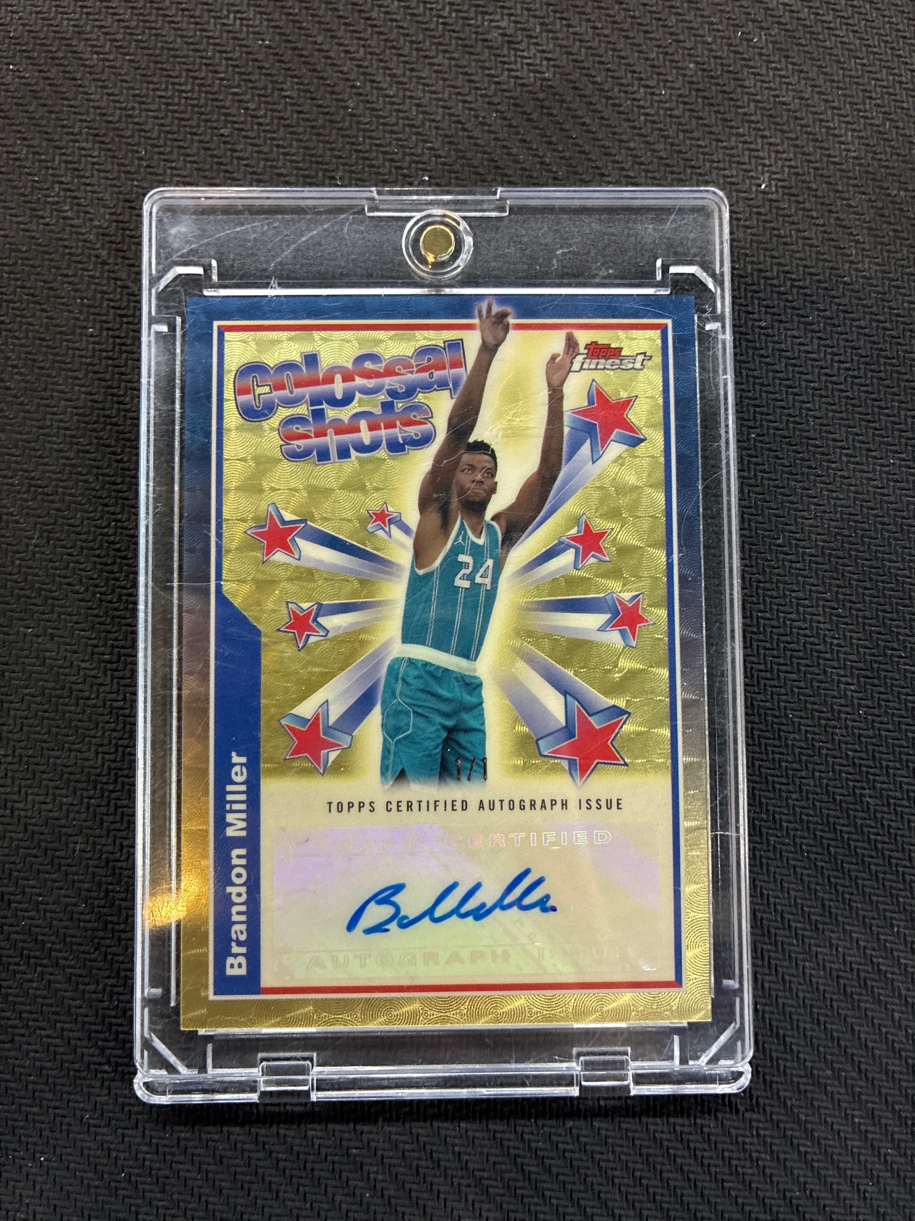 2024/25 Topps Finest Brandon Miller Colossal Shots Superfractor Auto 1/1 Hornets