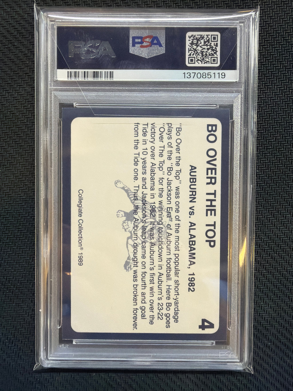 1989 Auburn Coke 580 Bo Jackson Bo Over The Top #4 PSA 8 Auburn