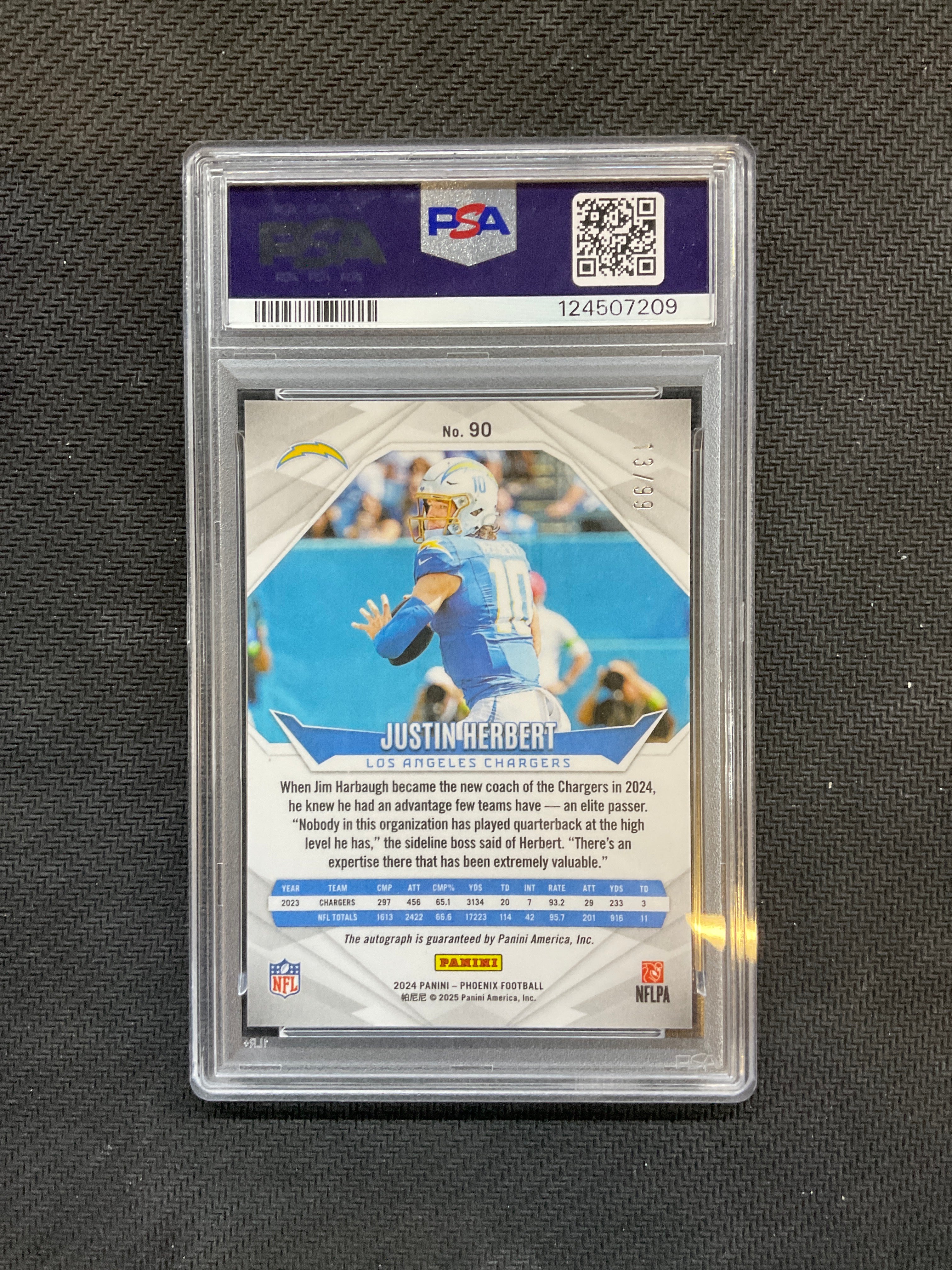 2024 Phoenix Justin Hebert Auto Red /99 PSA 9 209