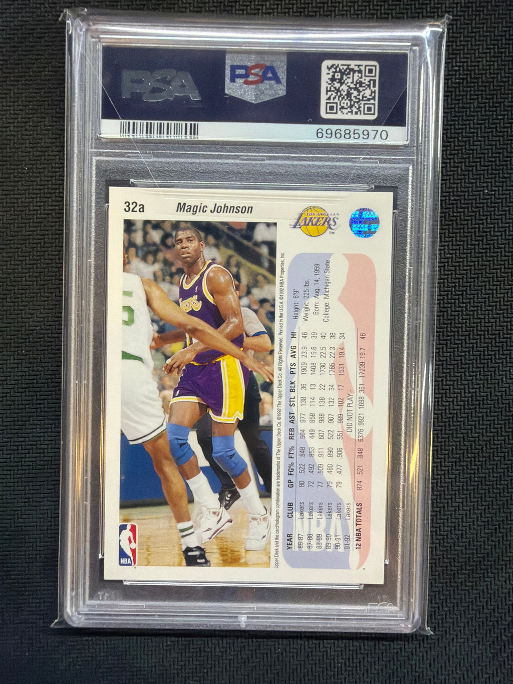 1992 Upper Deck Magic Johnson #32a PSA 10 Lakers