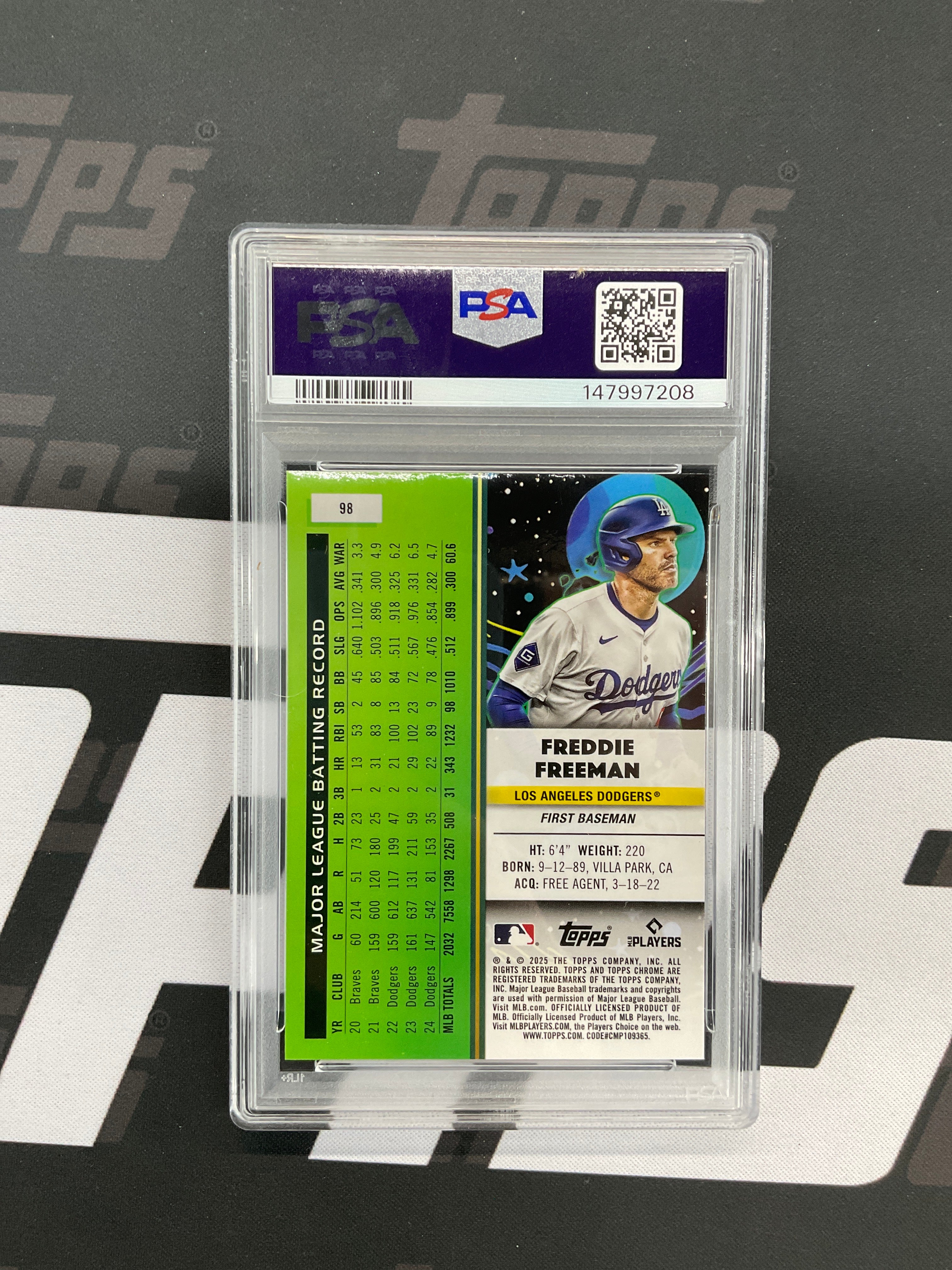 2025 Topps Chrome Cosmic #98 Freddie Freeman