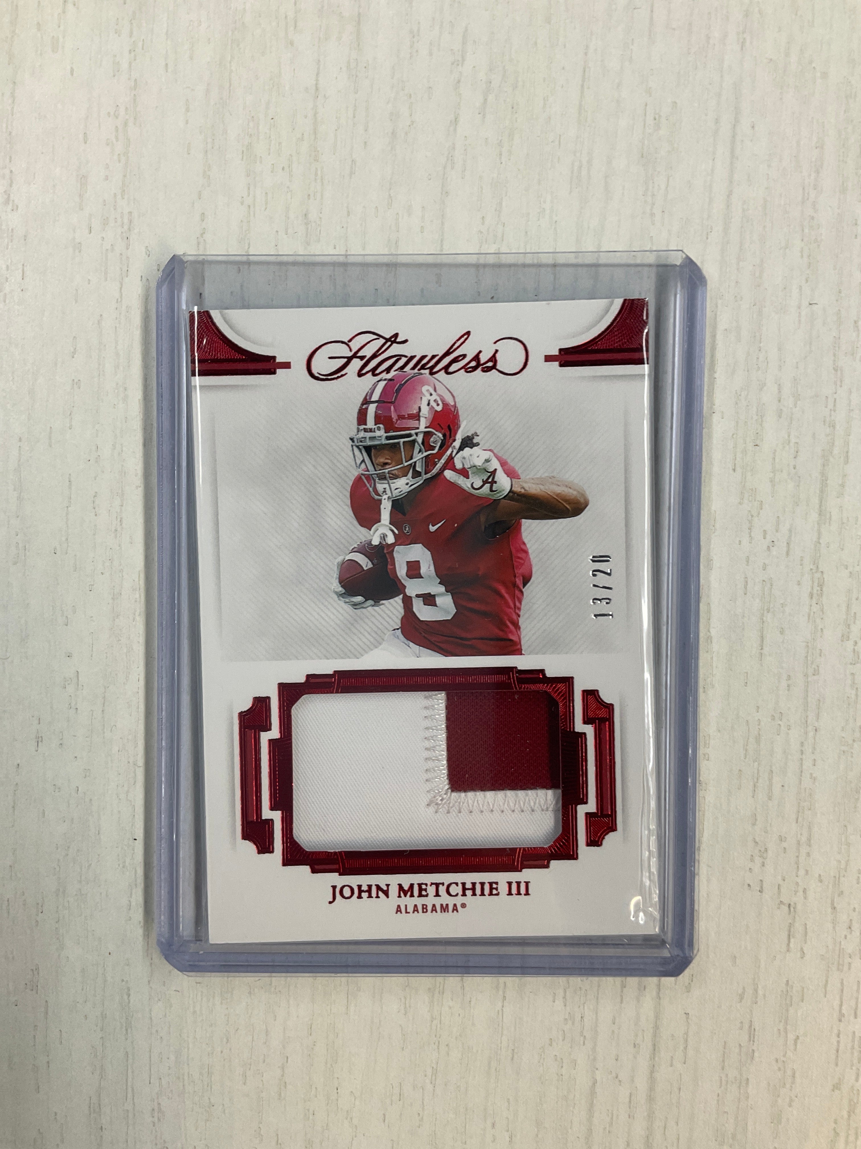 2022 Flawless Collegiate John Metchie III Ruby Patch /20 Alabama