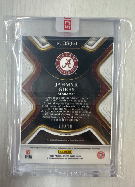 2023 Select Draft Picks Jahmyr Gibbs Gold Auto /10