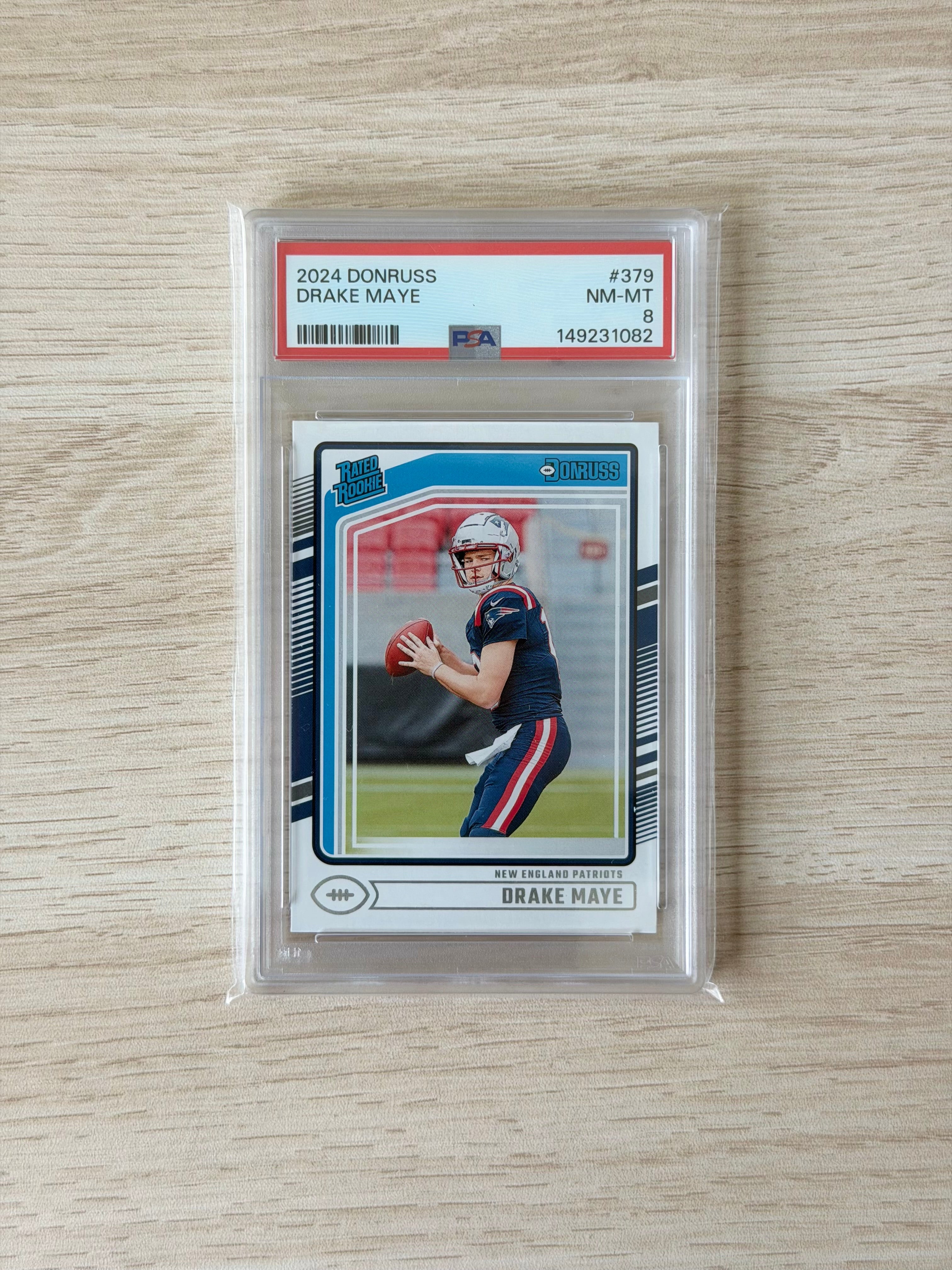 2024 Donruss Drake Maye Rookie PSA 8 Pats
