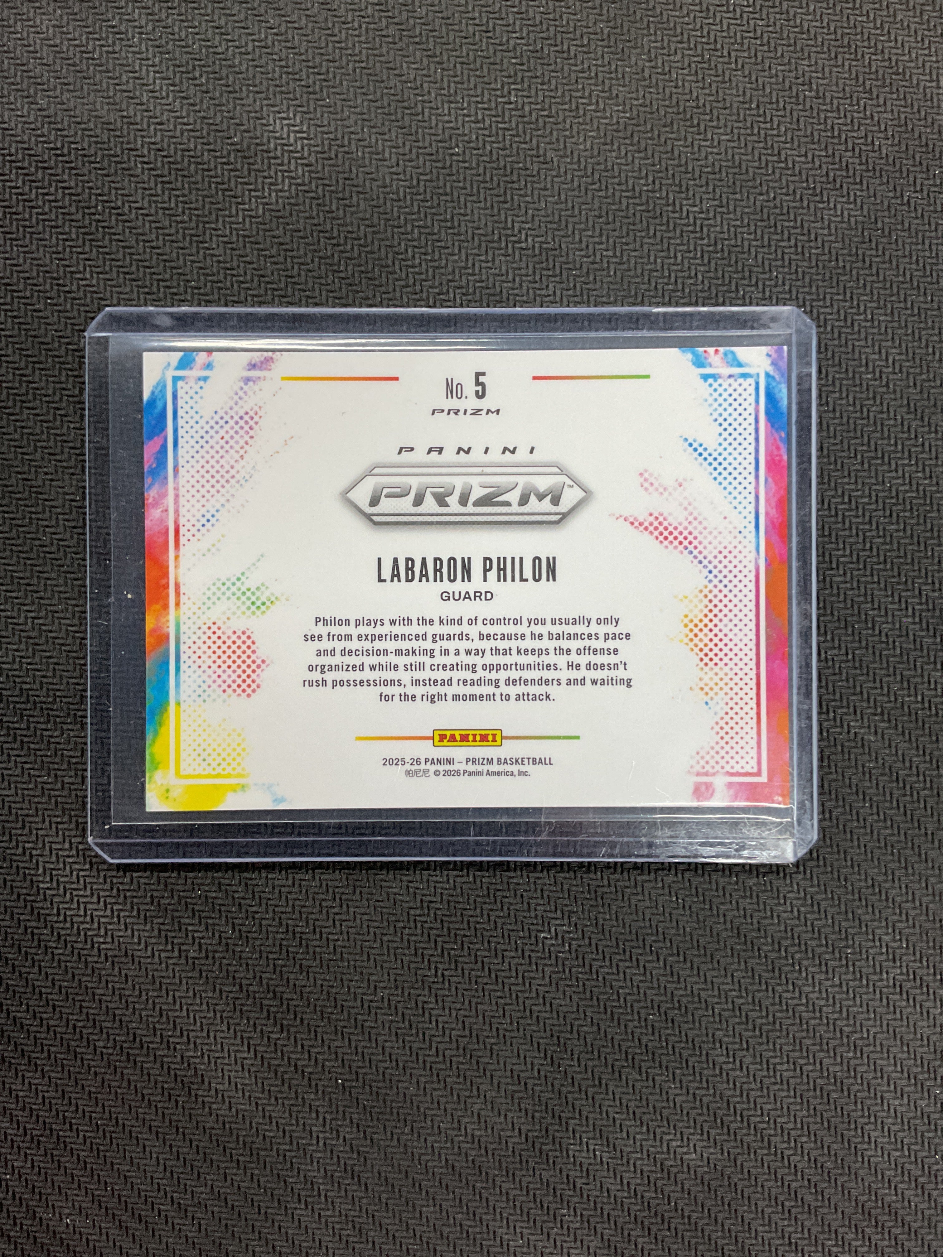 2025/26 Prizm Draft Picks LaBaron Philon Color Blast Alabama