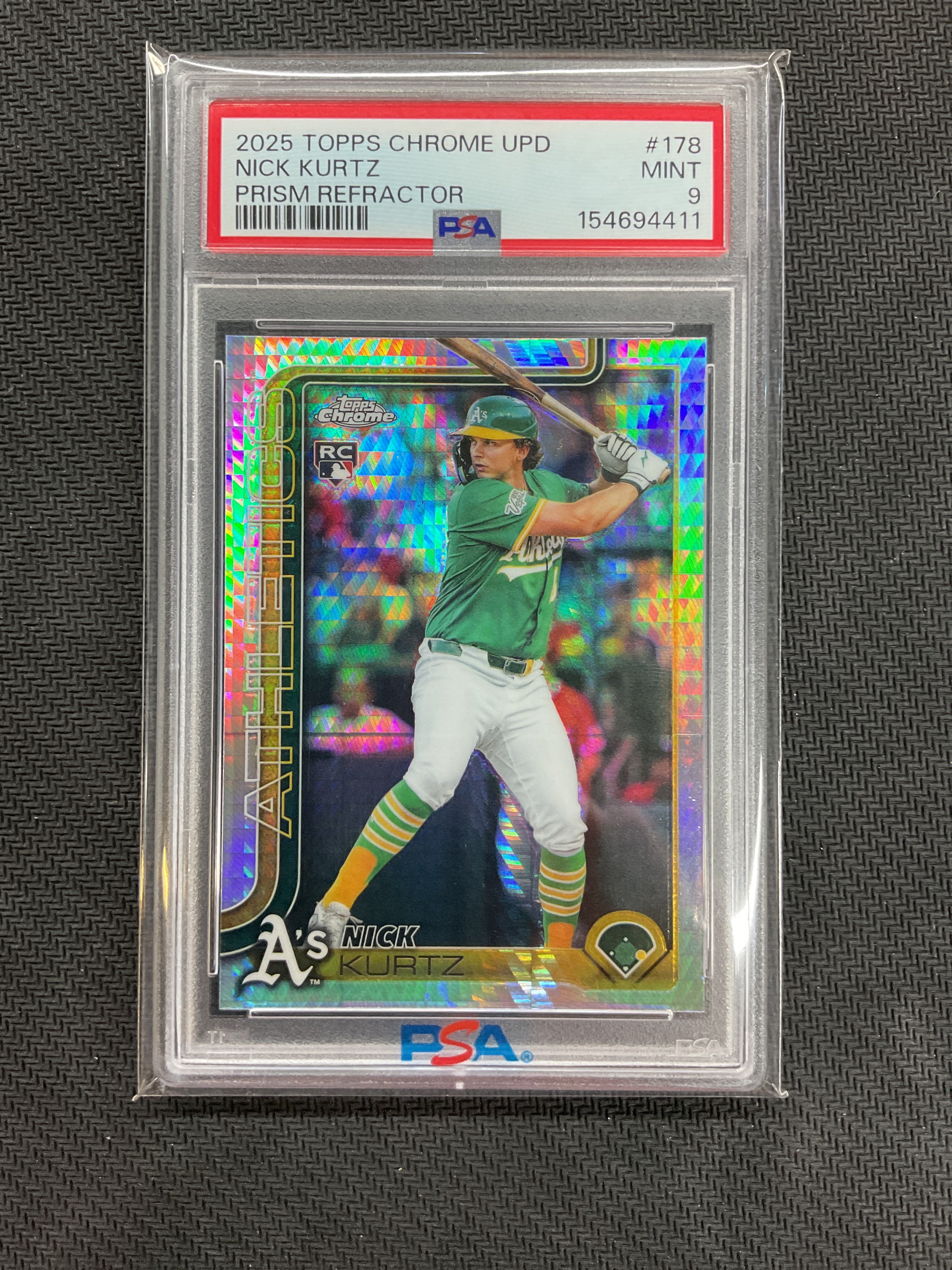 2025 Topps Chrome Update Nick Kurtz Prism Rookie PSA 9 411