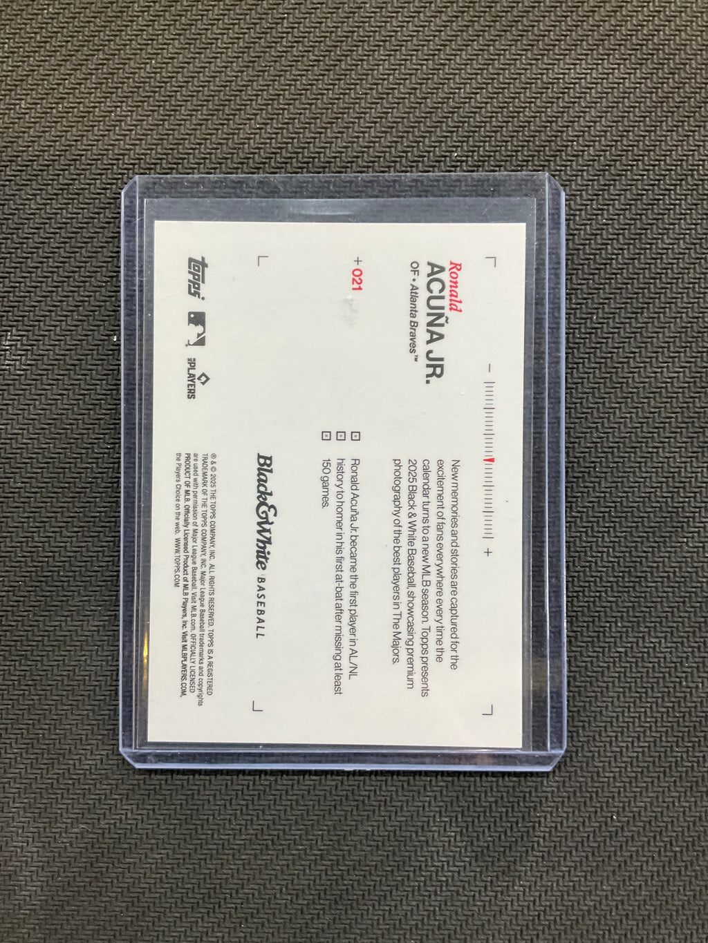 2025 Topps Black & White Ronald Acuna Jr. Green /99 Braves