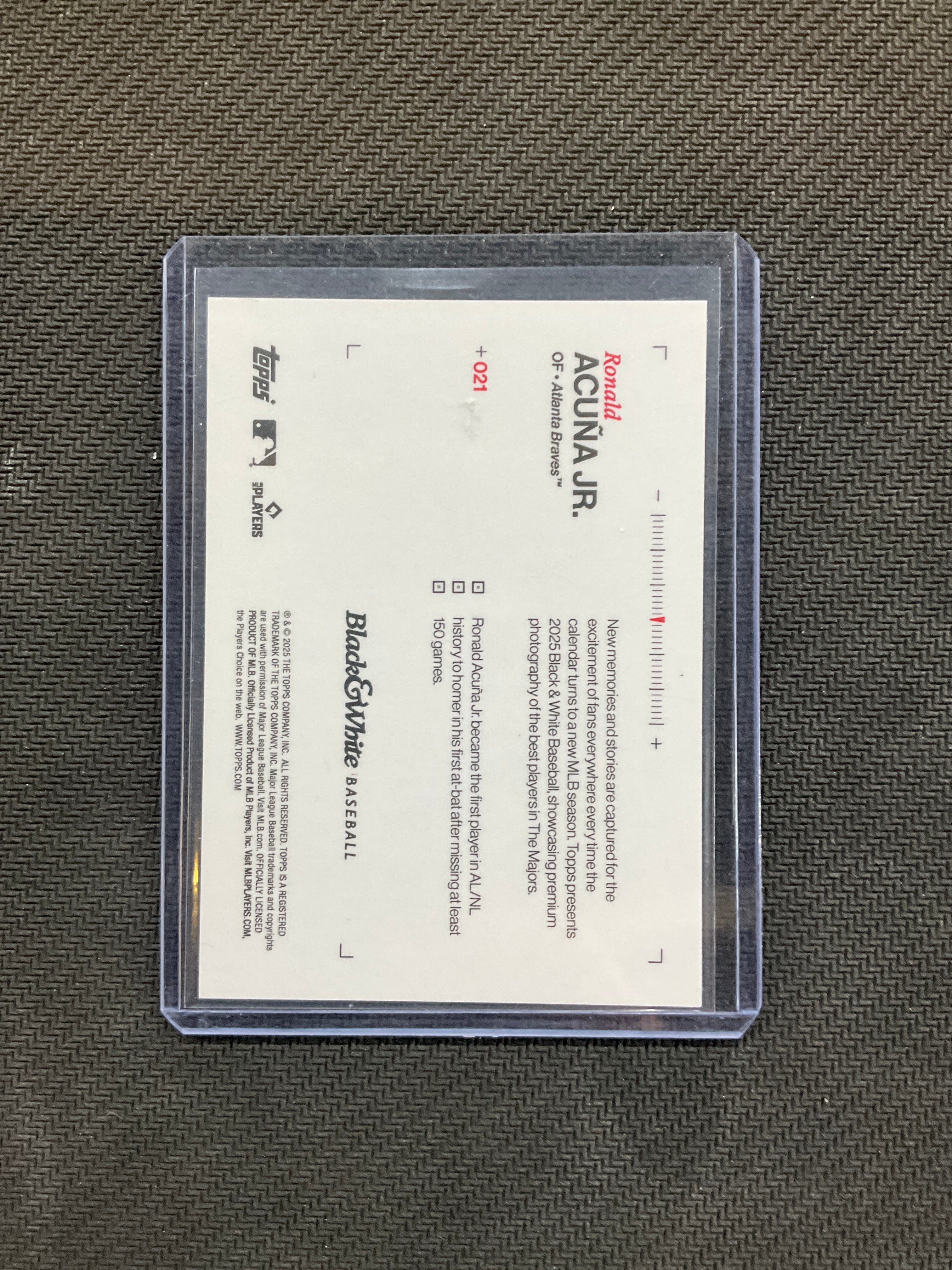 2025 Topps Black & White Ronald Acuna Jr. Green /99 Braves